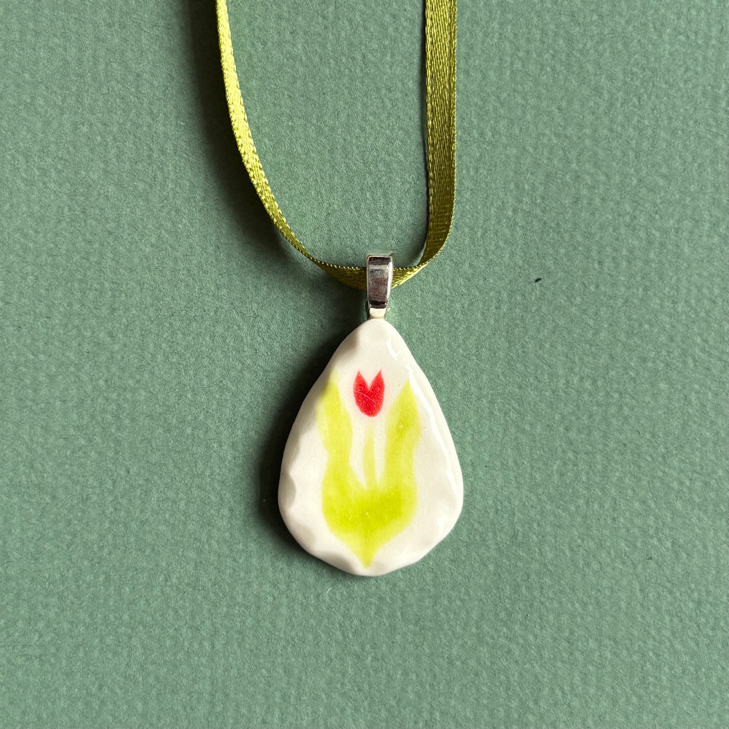 porcelain tulip necklace