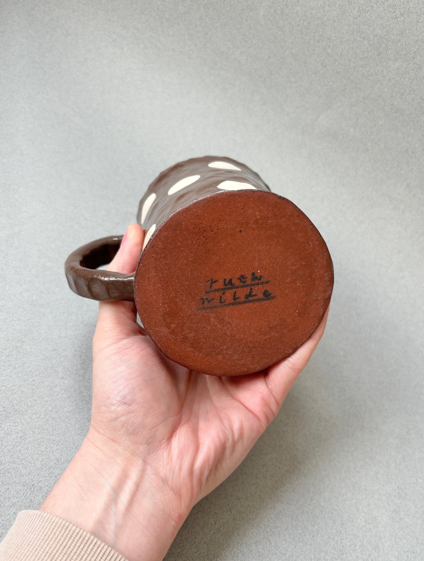 nerikomi spotty mug brown