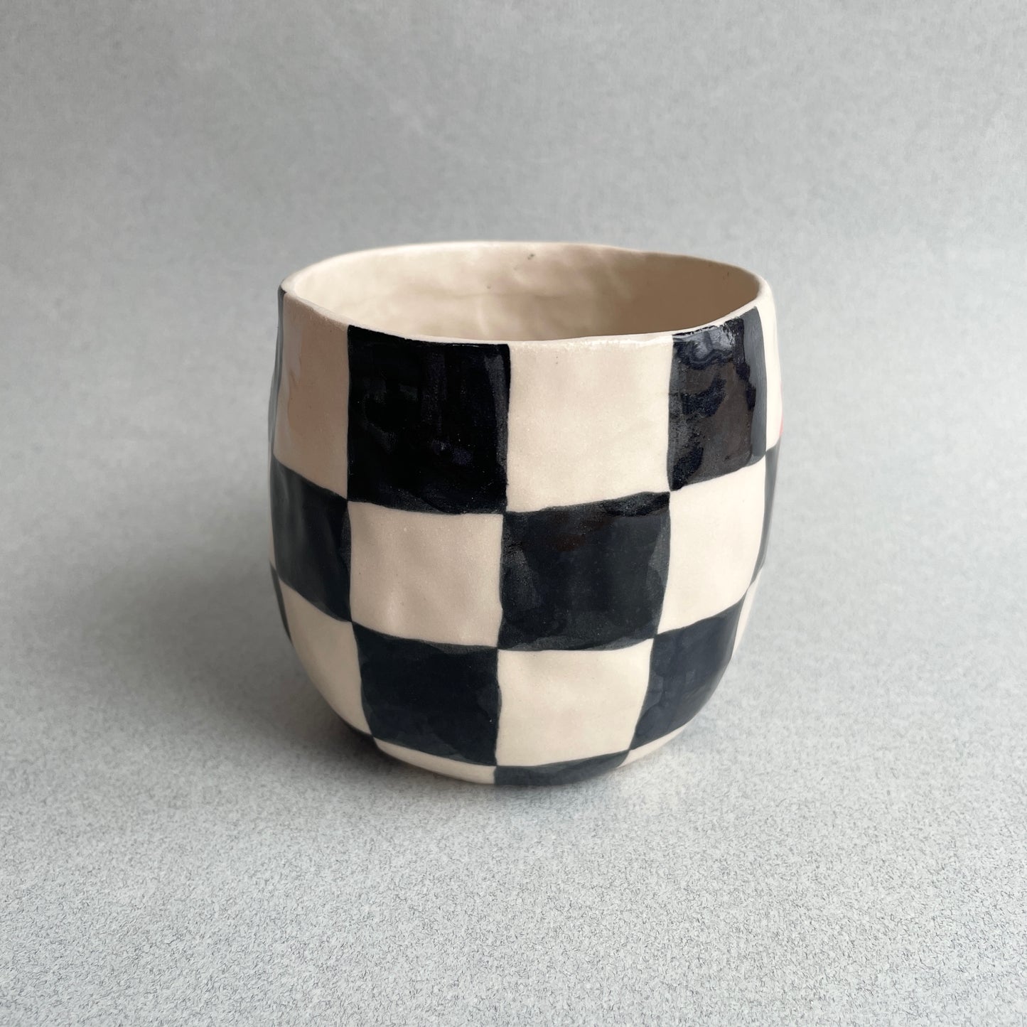 checkered heart mug
