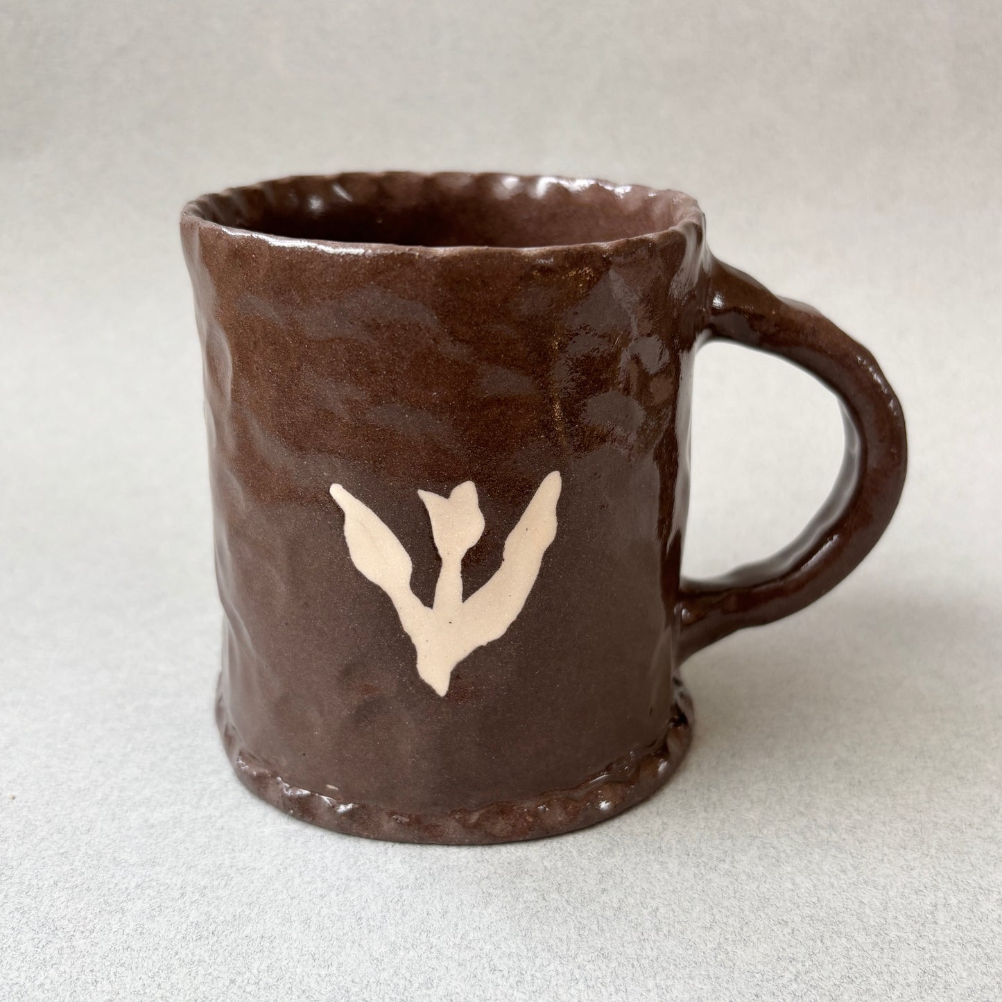 nerikomi tulip mug brown