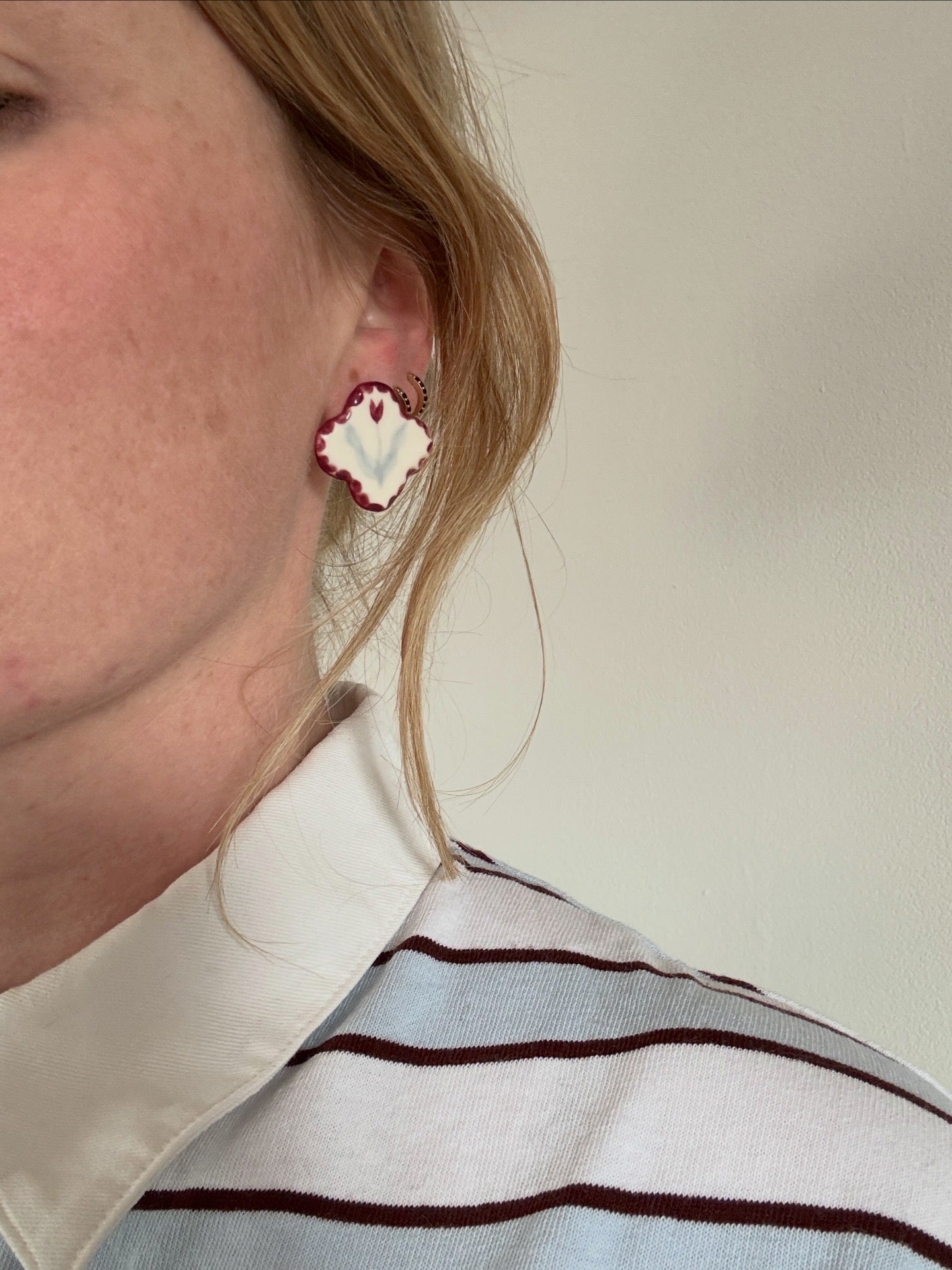 porcelain tulip earrings