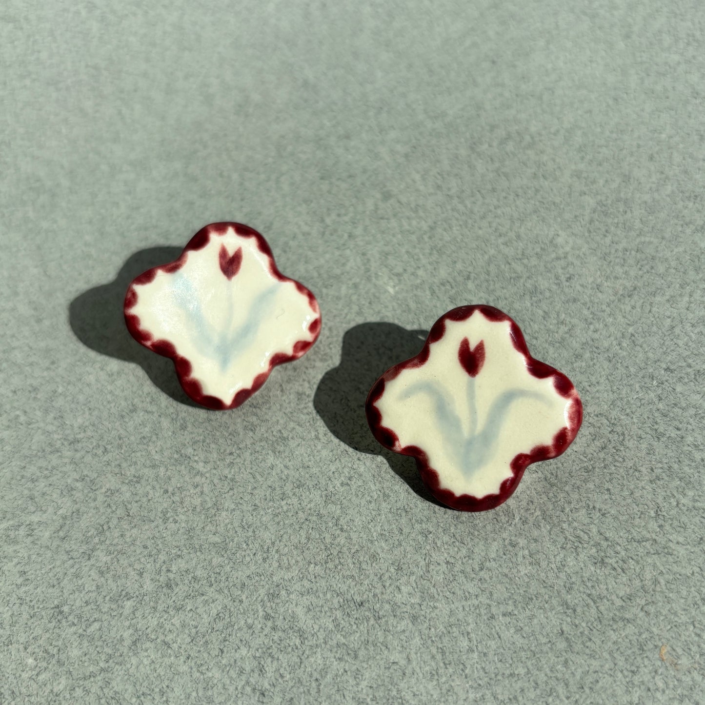 porcelain tulip earrings