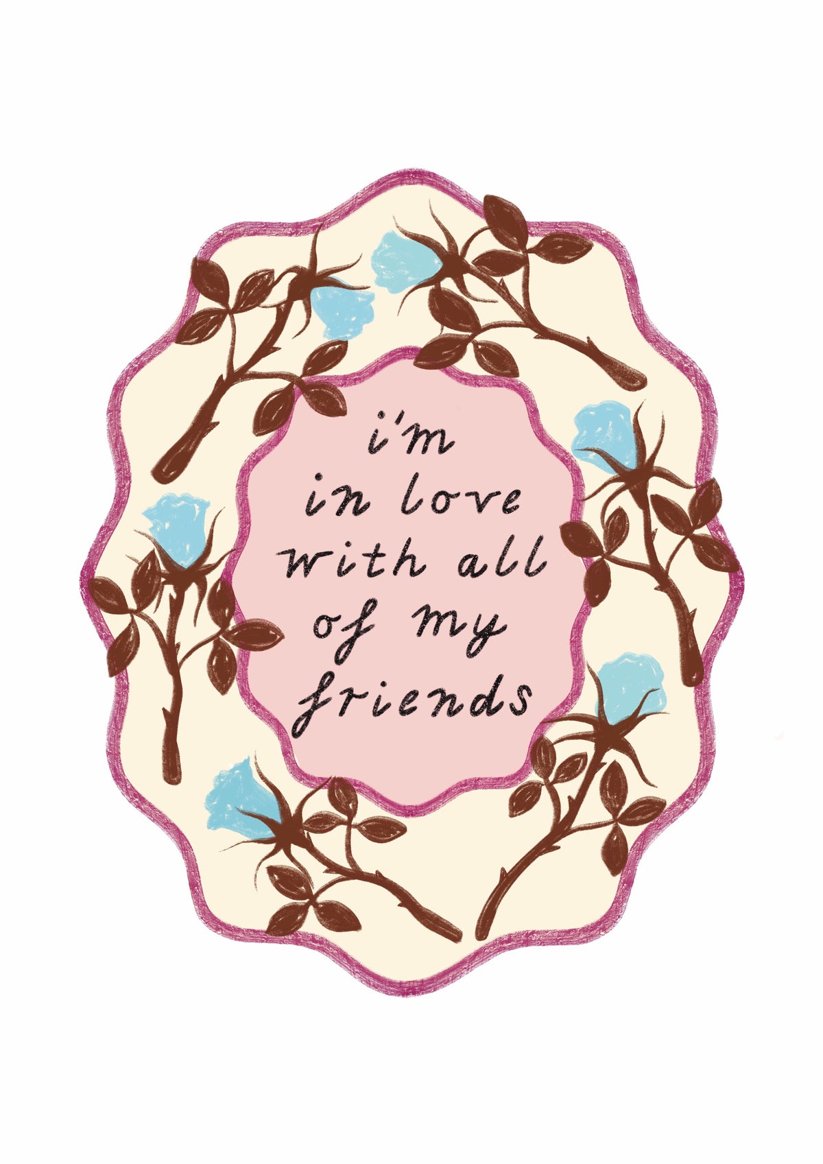 i'm in love A5 print pink