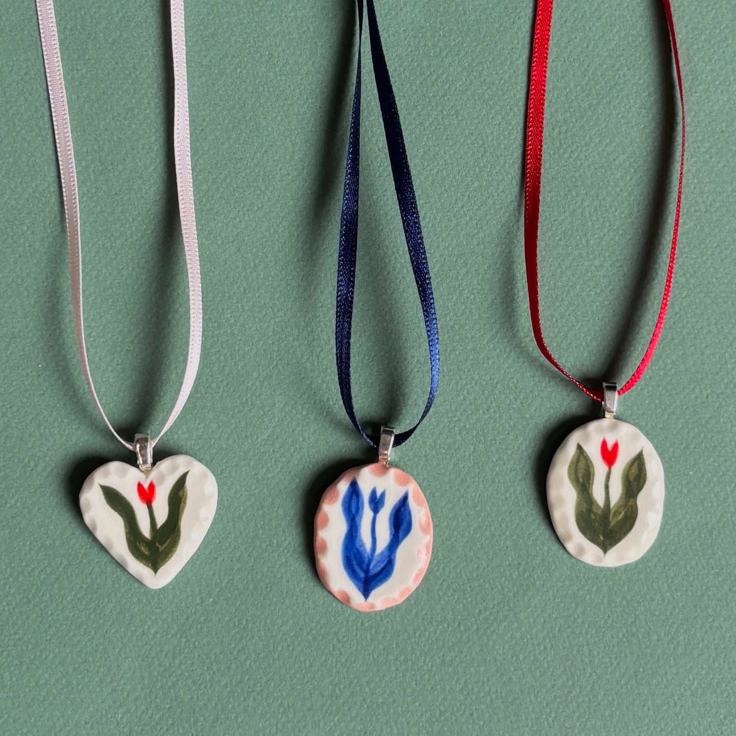 porcelain tulip necklace