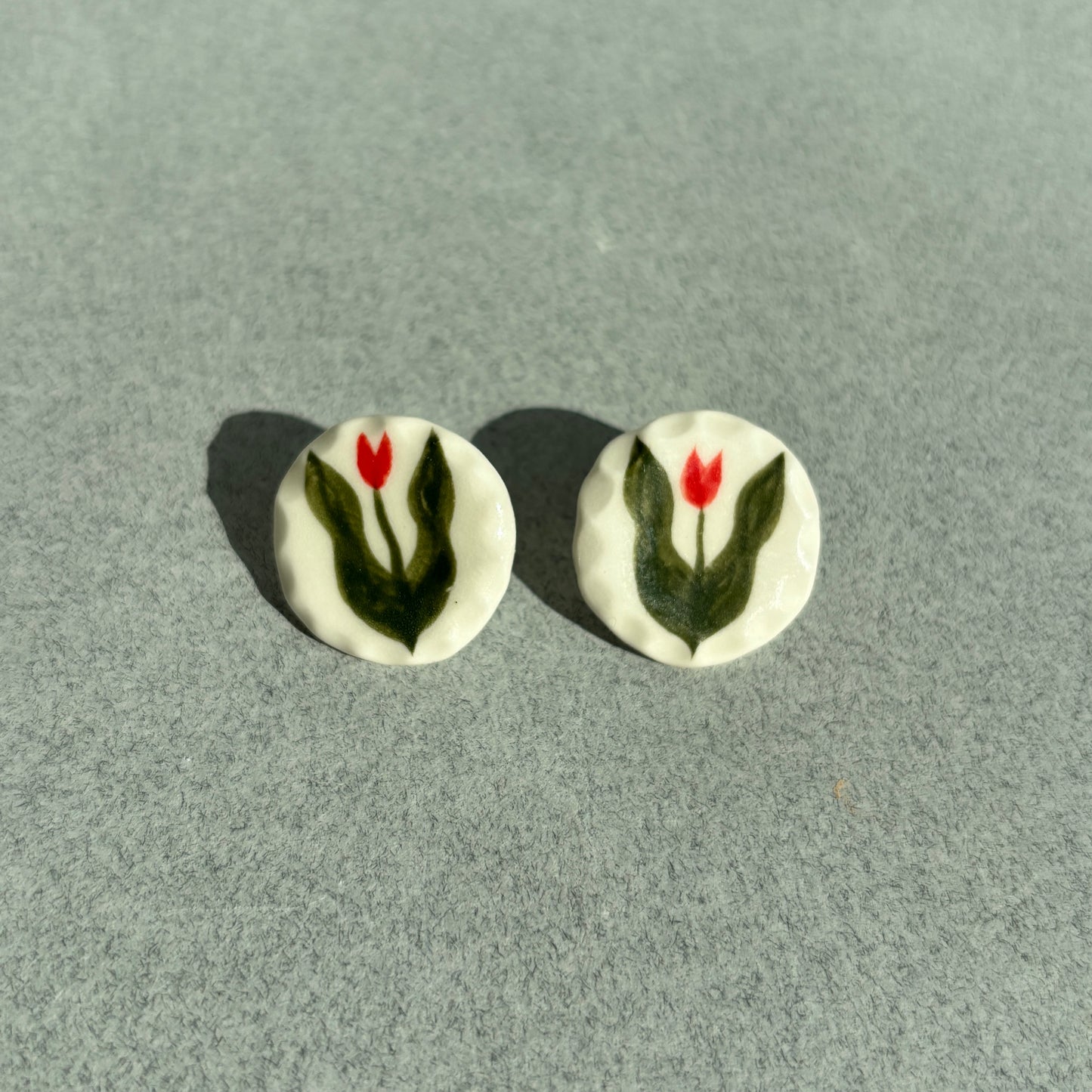 porcelain tulip earrings