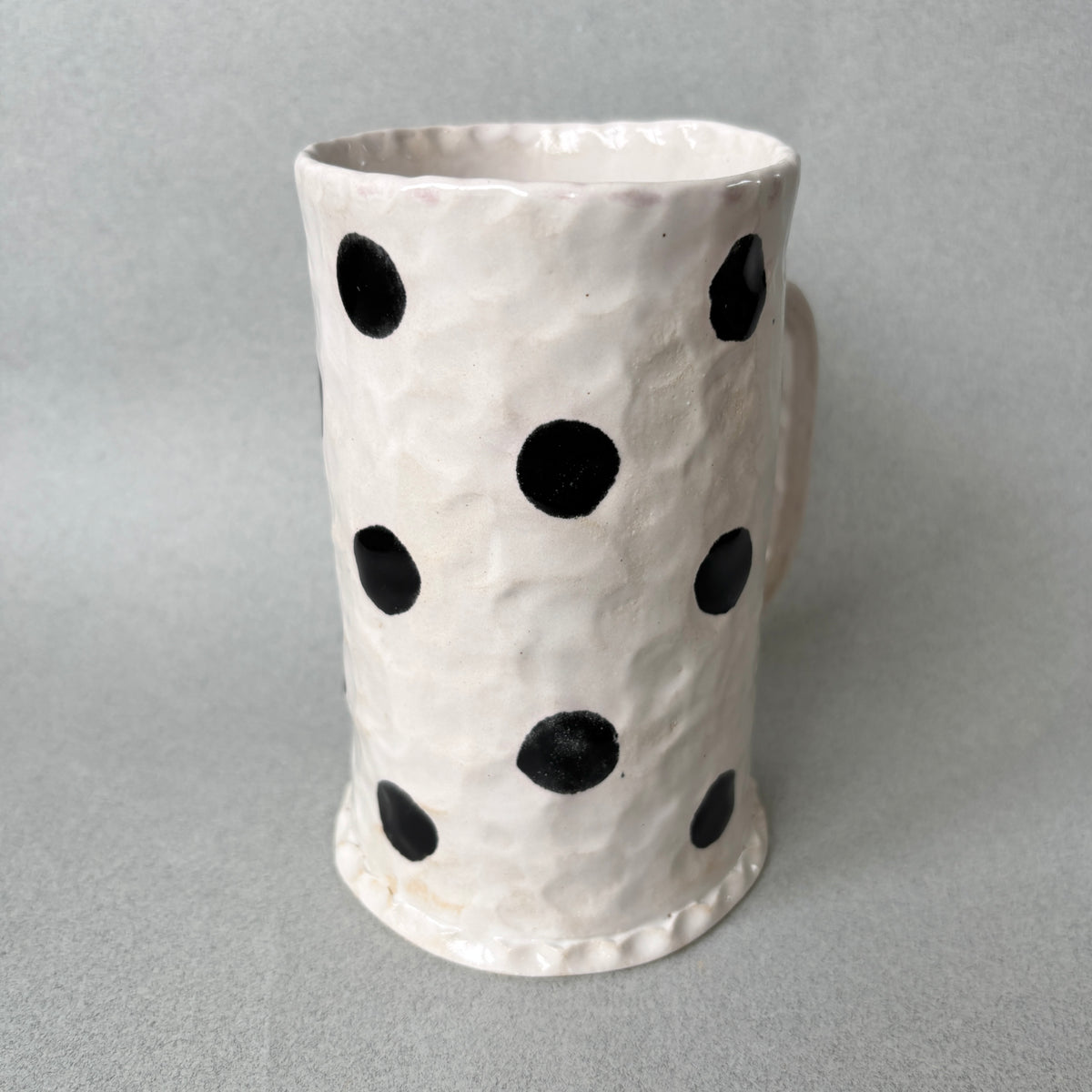 white and black polka dots