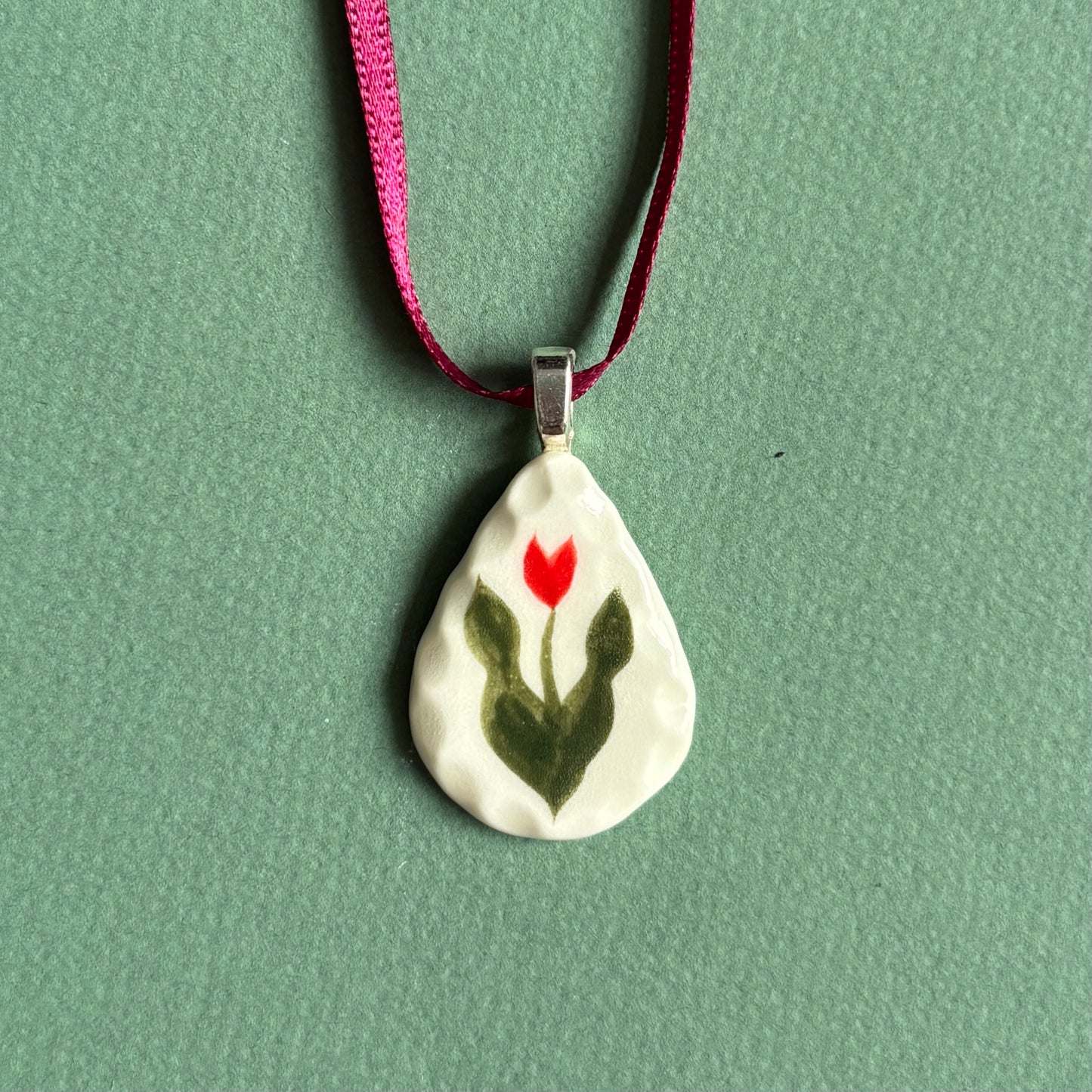 porcelain tulip necklace