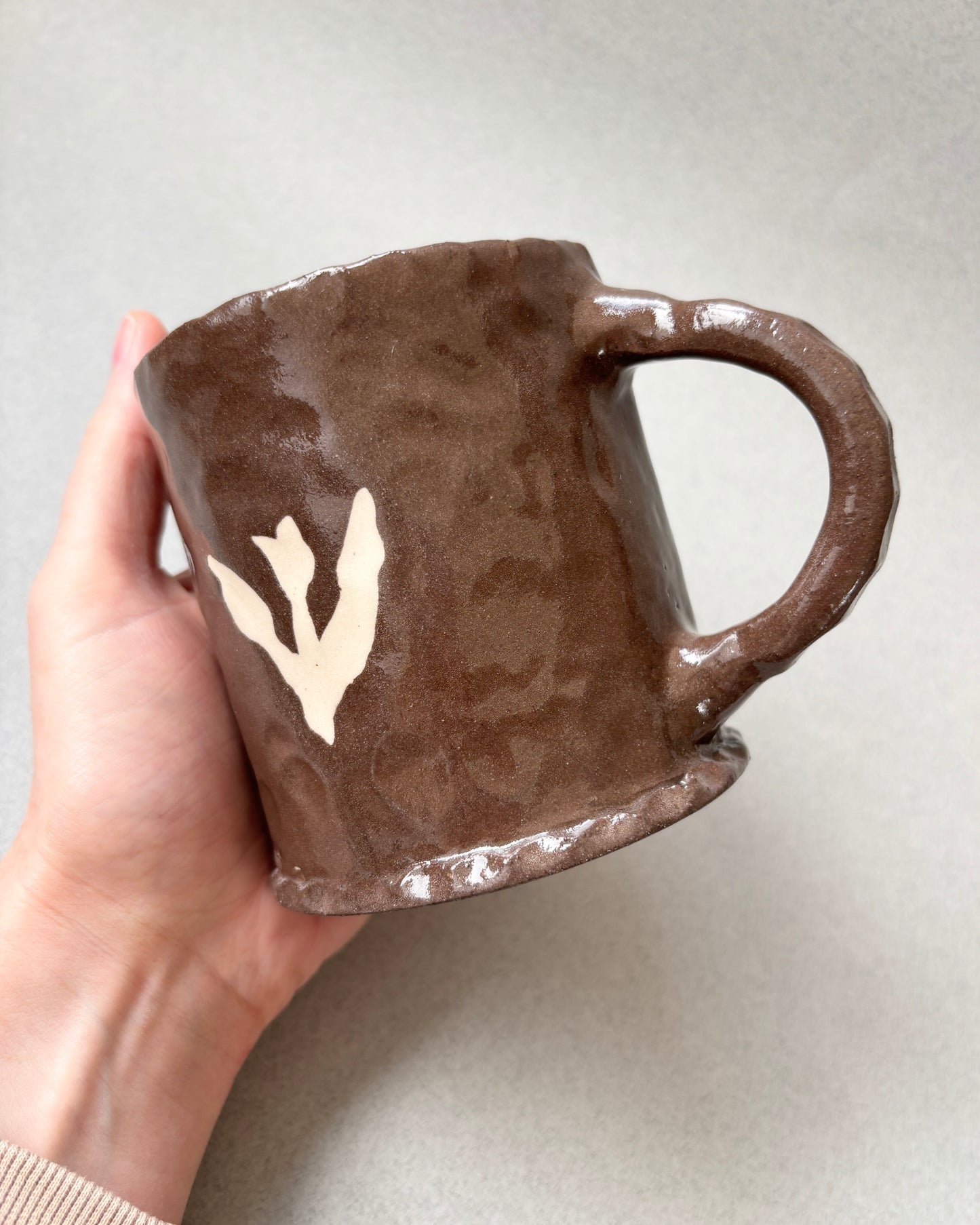 nerikomi tulip mug brown