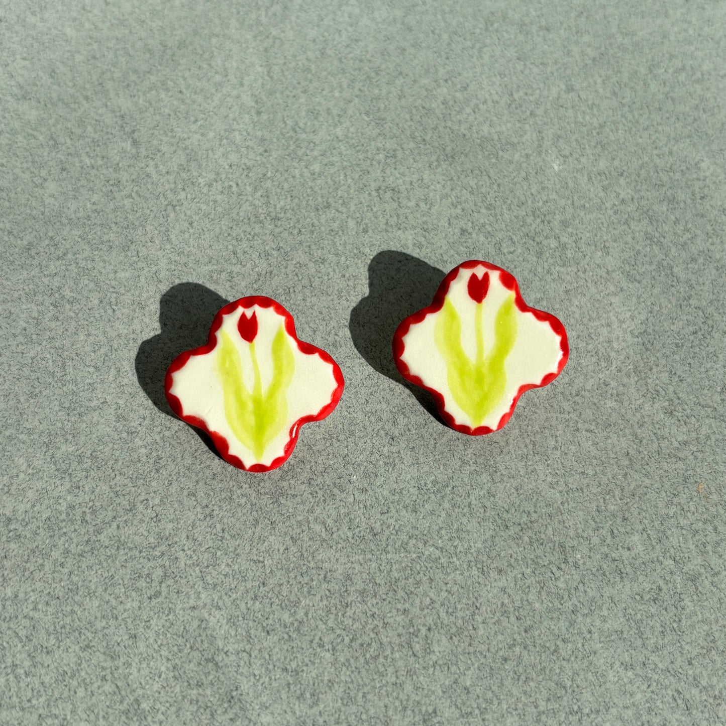 porcelain tulip earrings