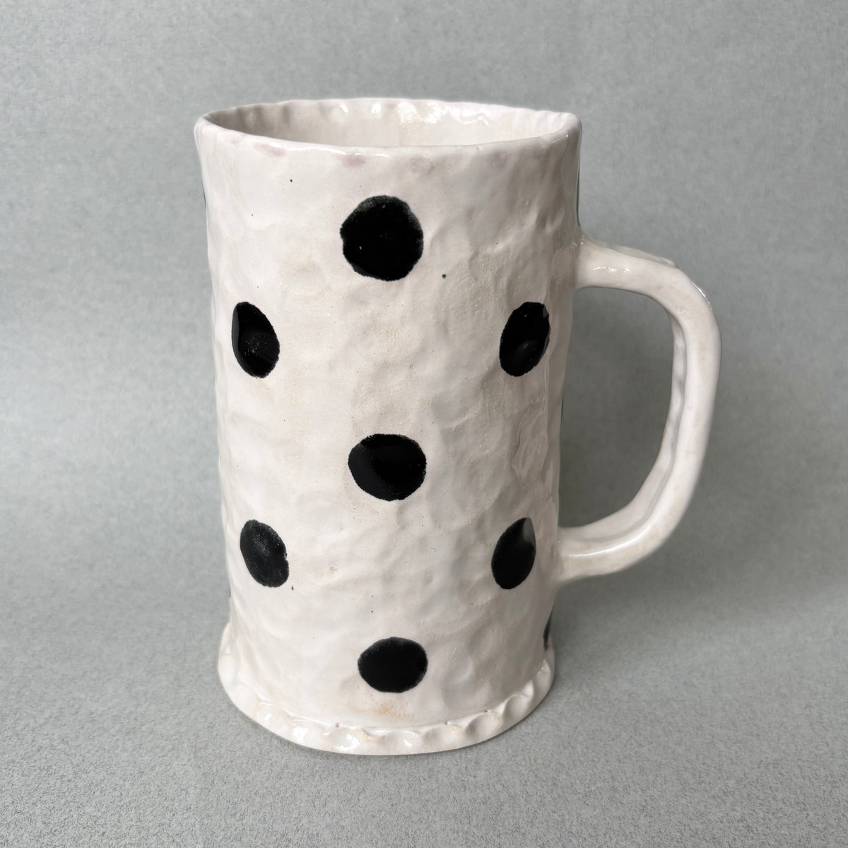 white and black polka dots