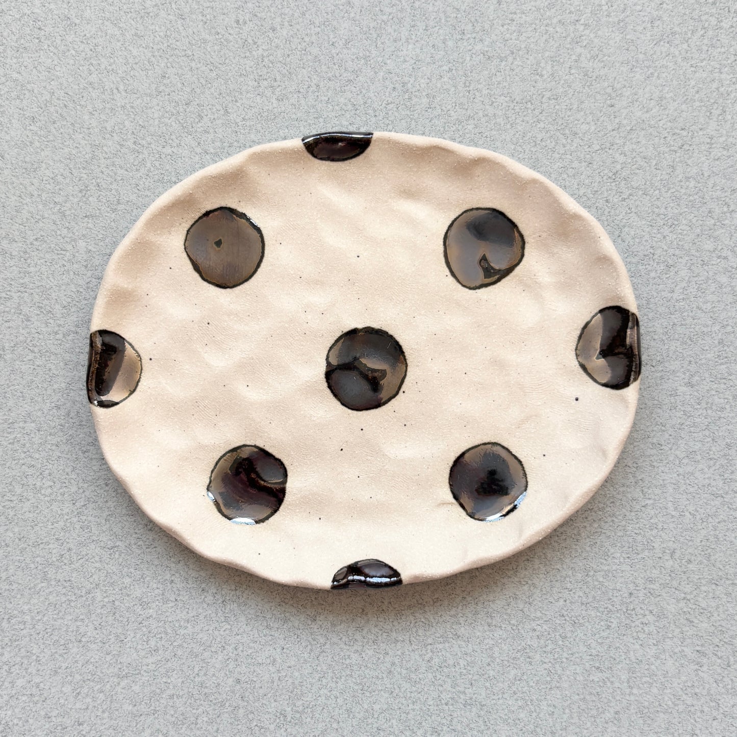 silver polka dot trinket dish