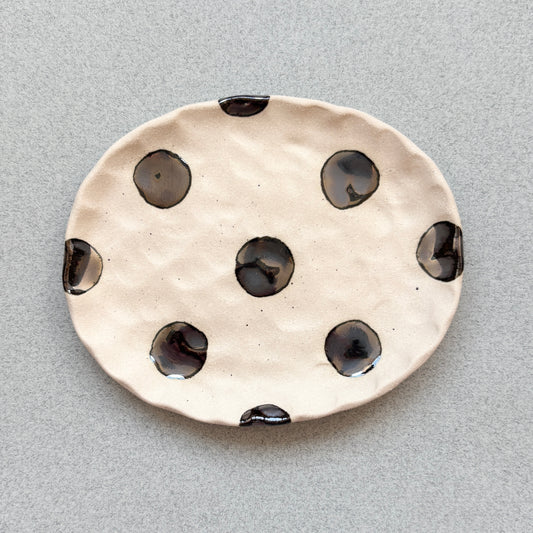 silver polka dot trinket dish