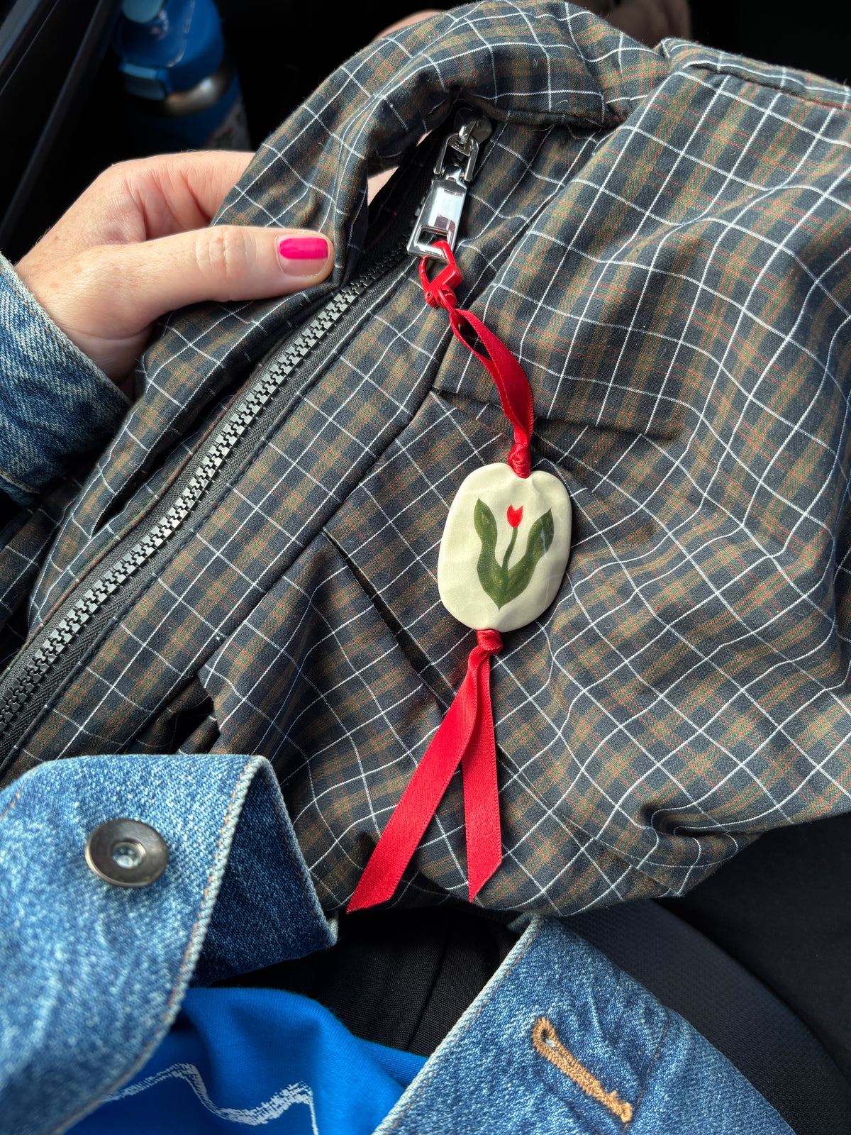tulip bag charm