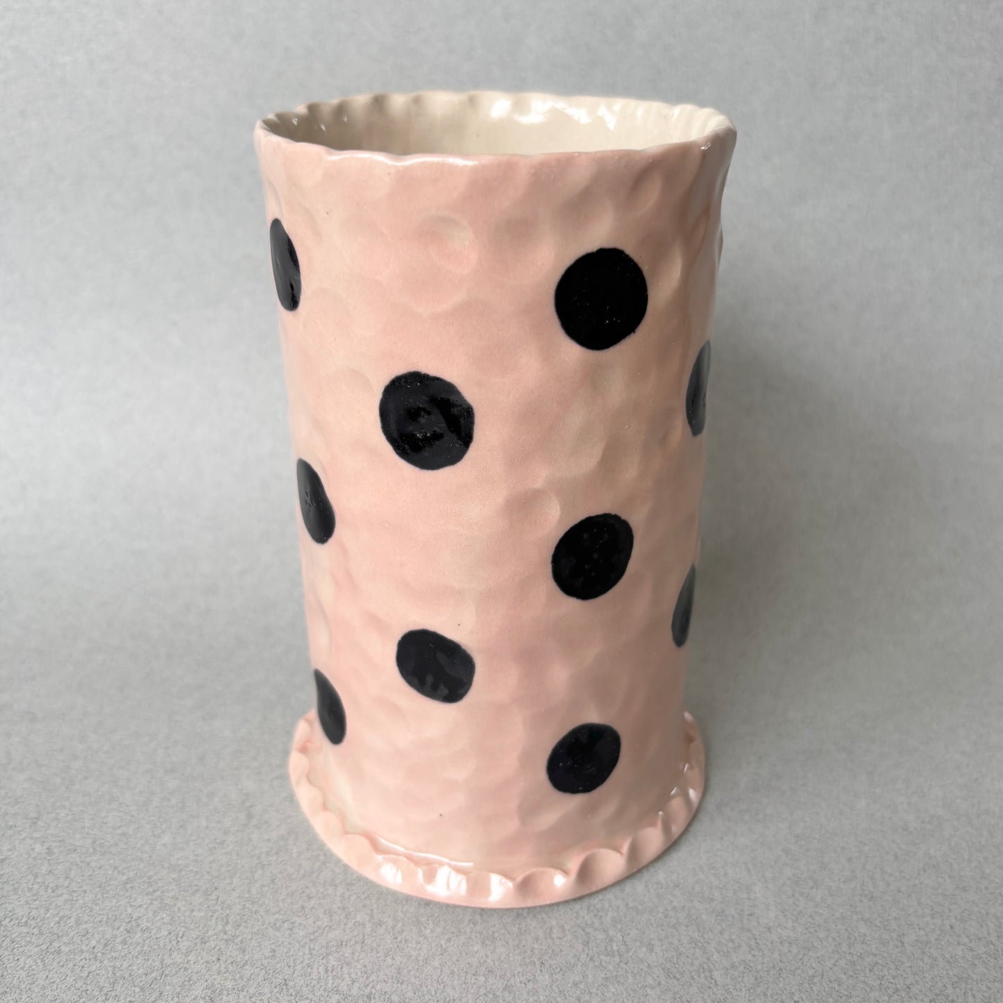 pink and black polka dots
