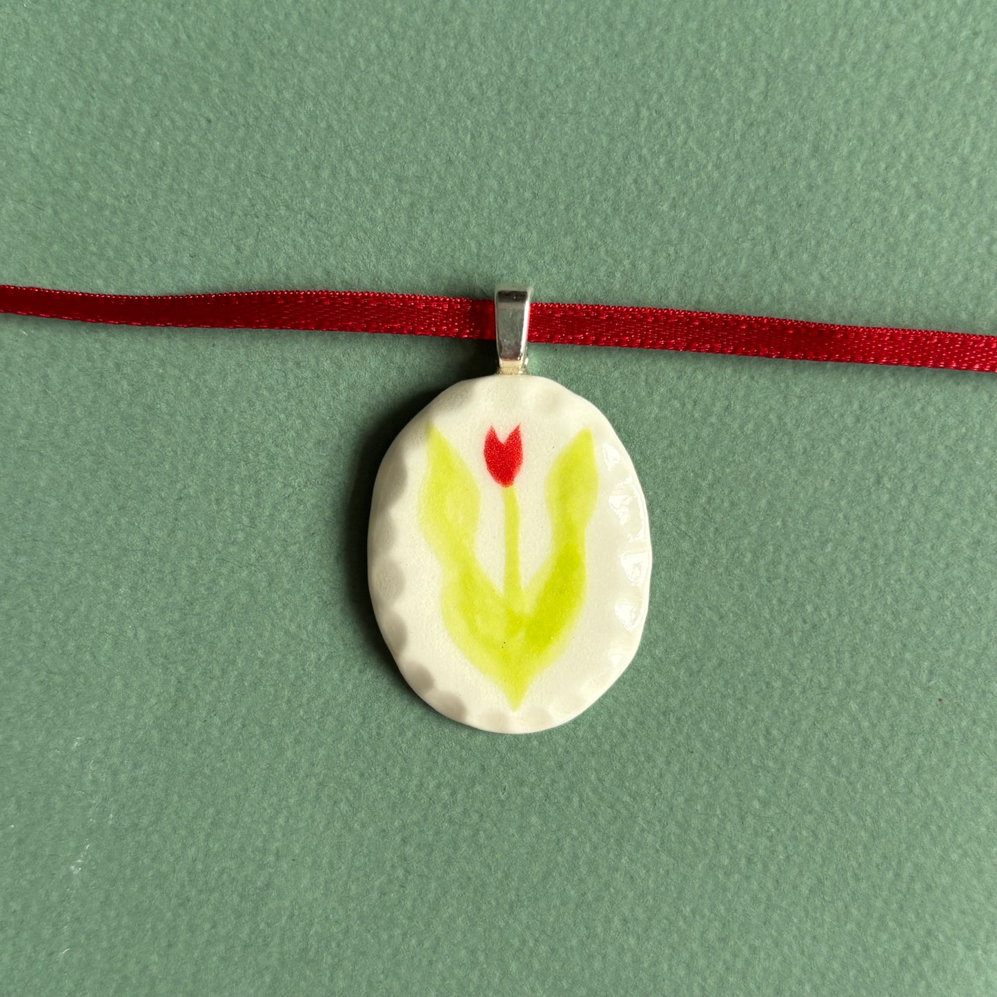 porcelain tulip necklace