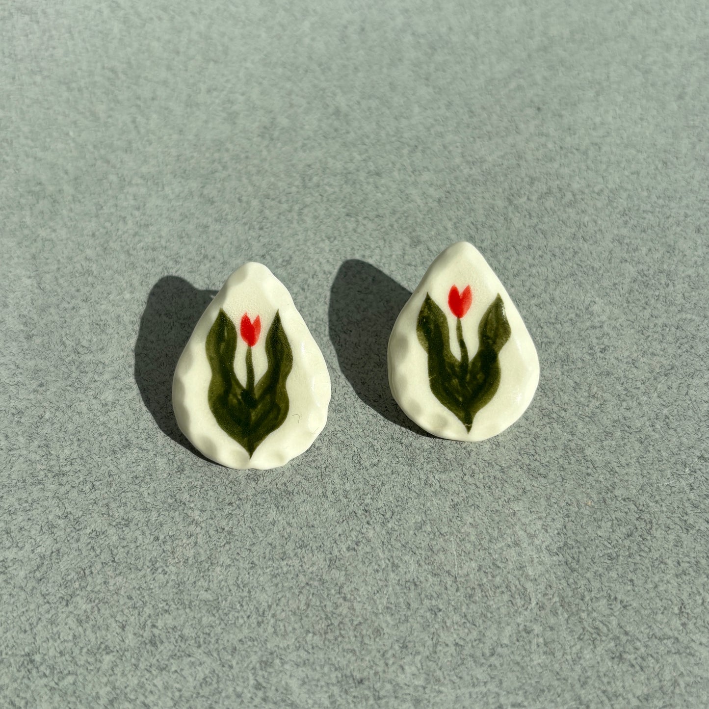porcelain tulip earrings