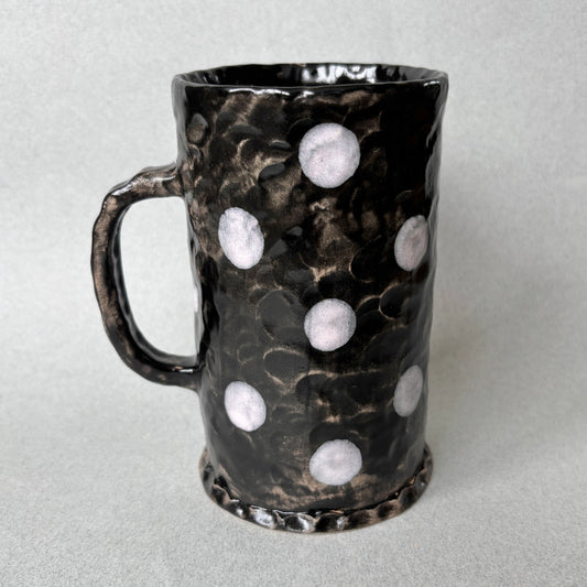 black and white polka dots