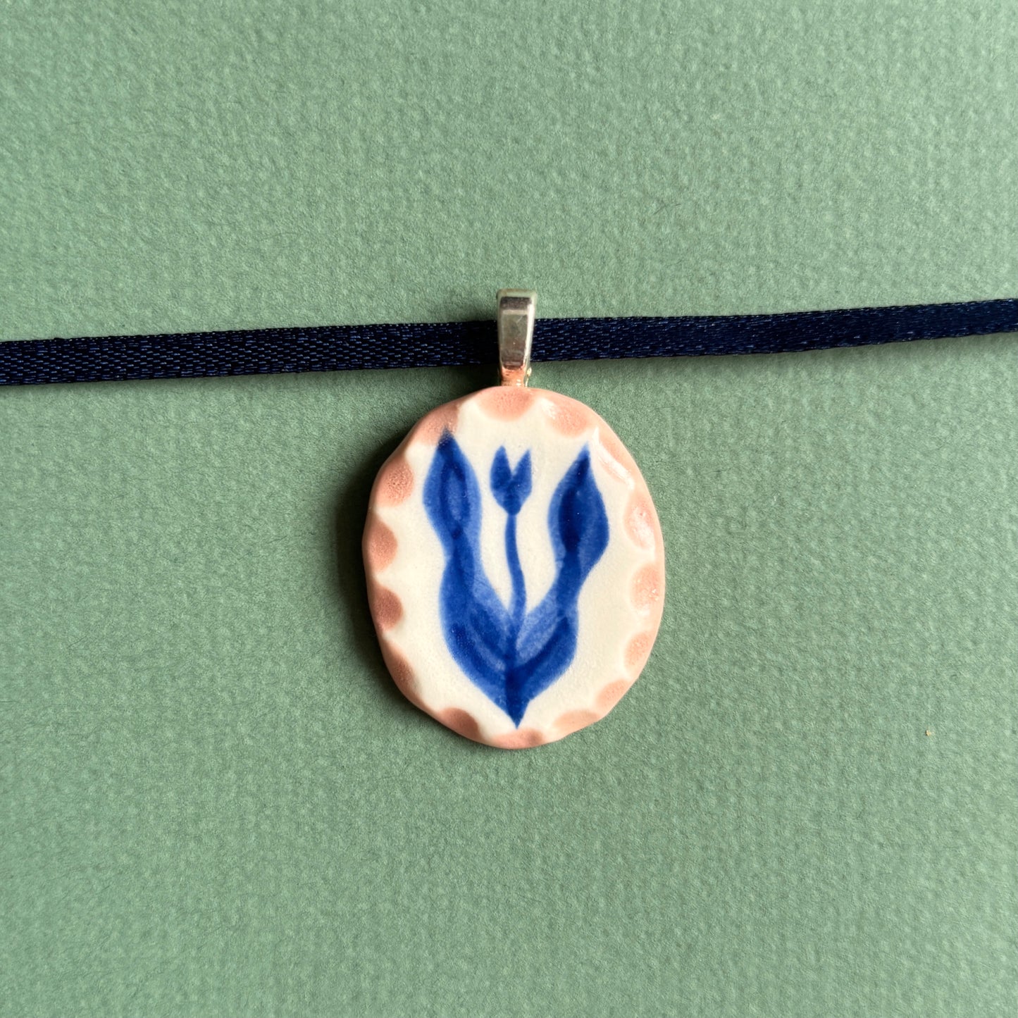 porcelain tulip necklace