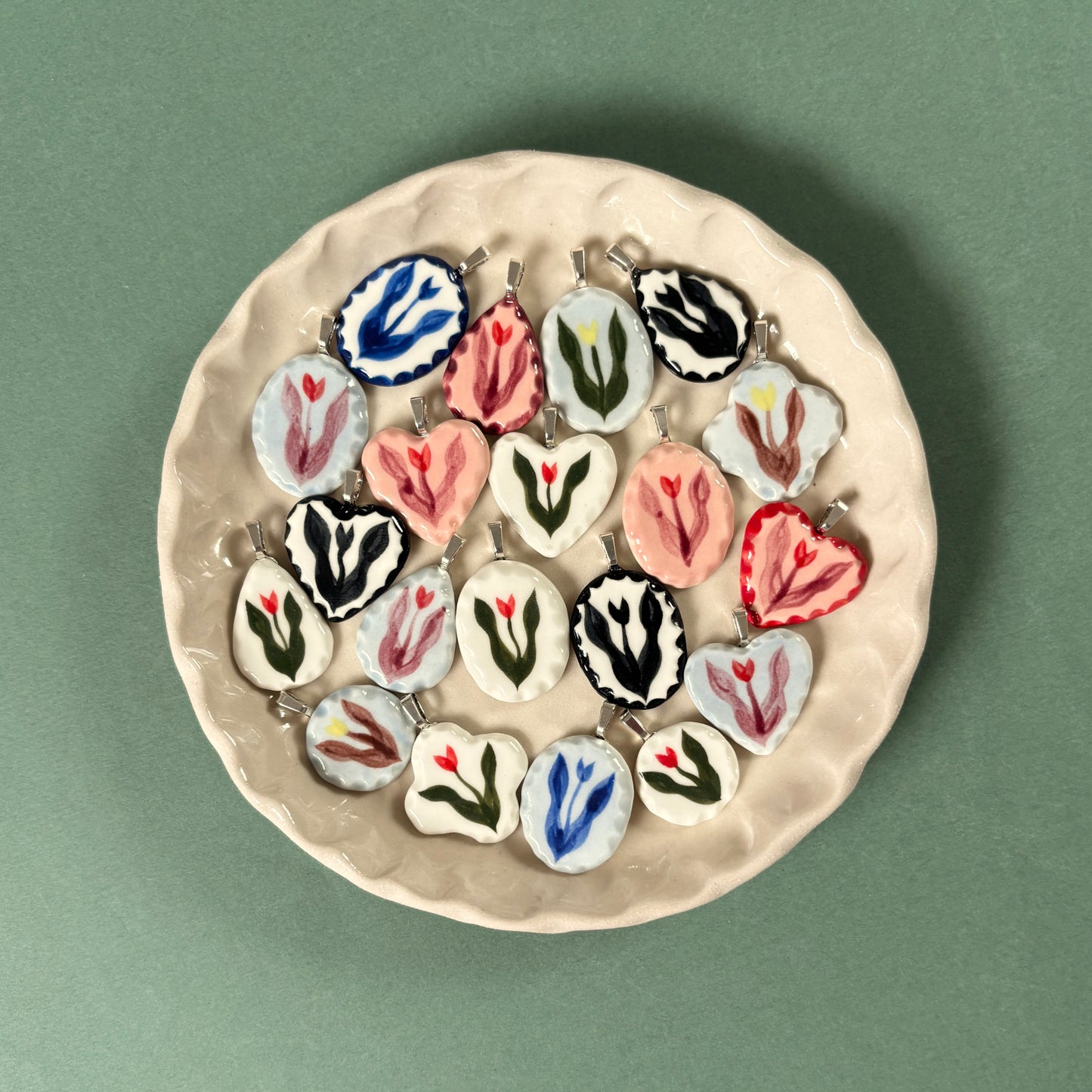 porcelain tulip pendant