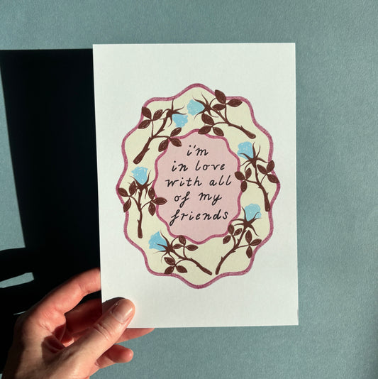 i'm in love A5 print pink