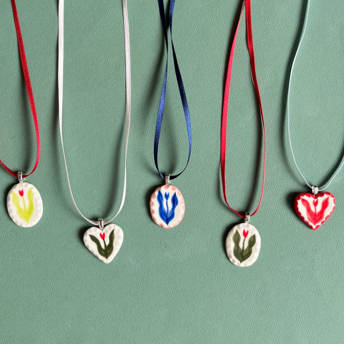 porcelain tulip necklace