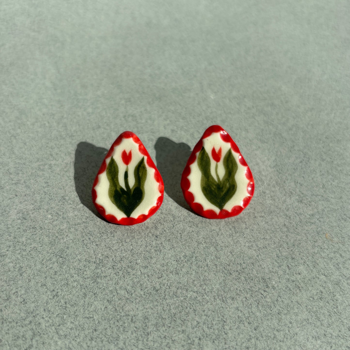 porcelain tulip earrings