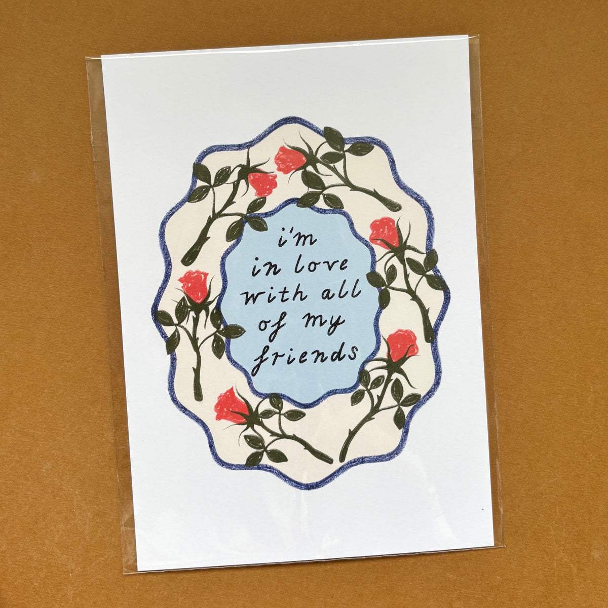 i'm in love A5 print blue