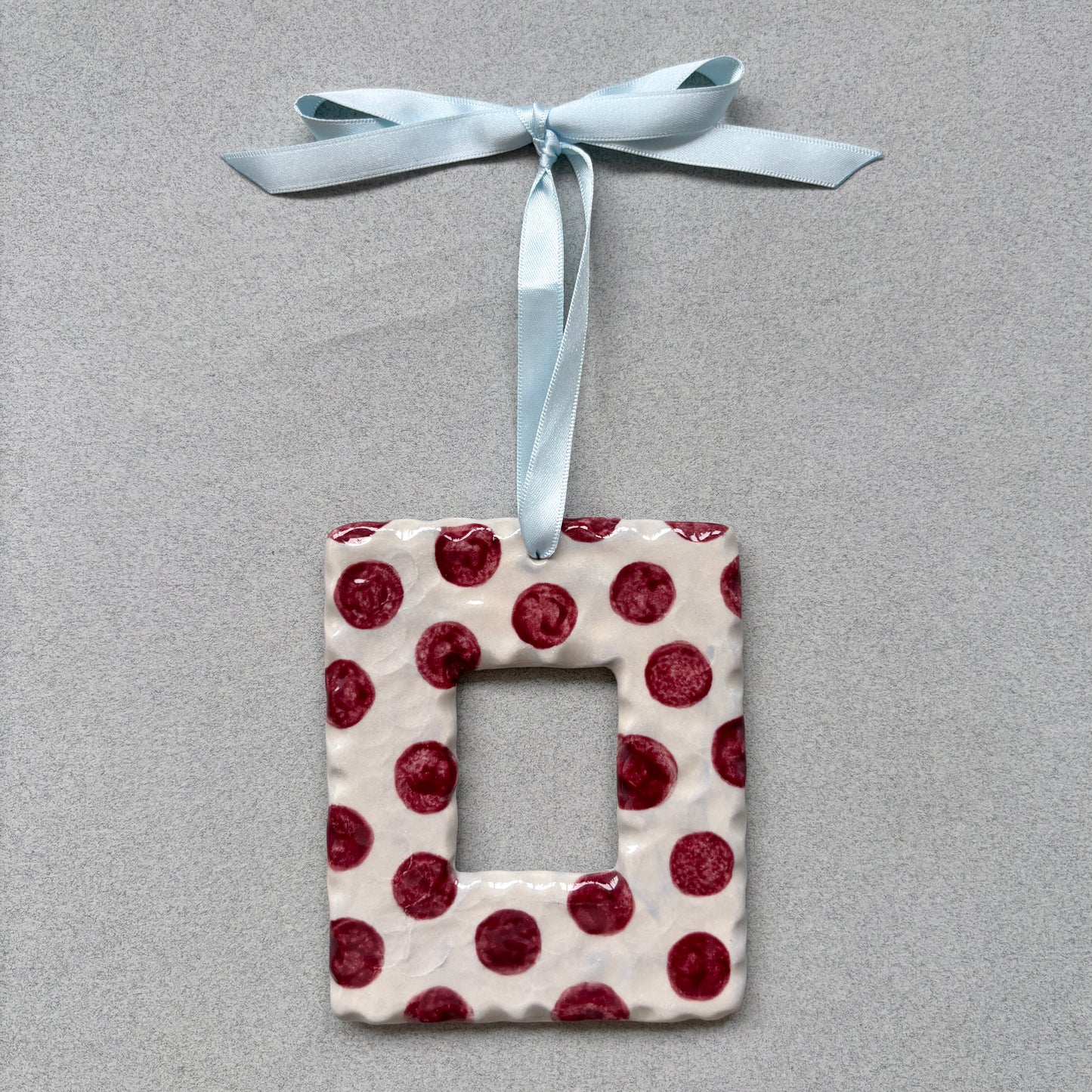 baby blue and burgundy photo frame