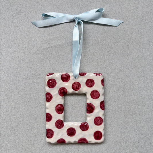 baby blue and burgundy photo frame