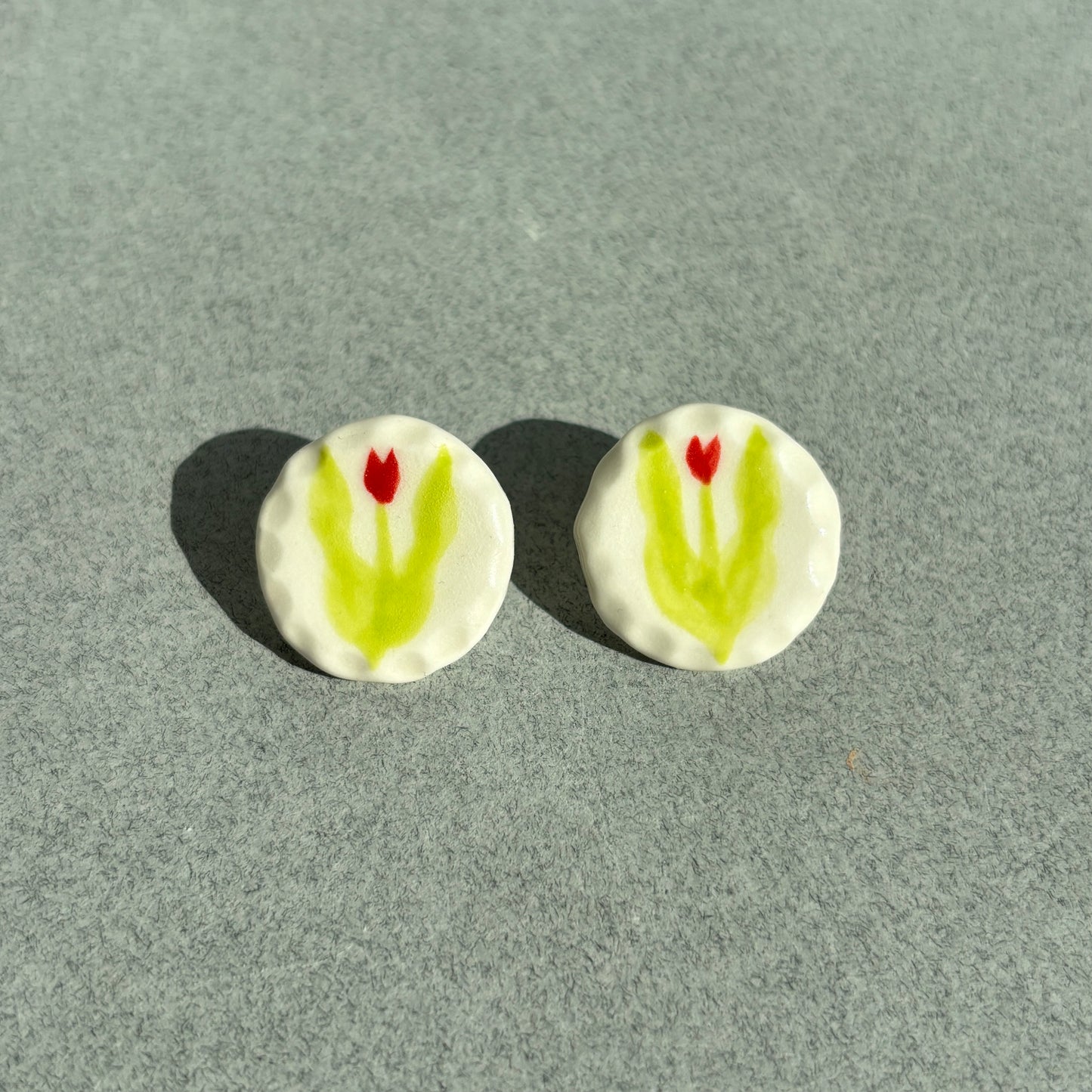 porcelain tulip earrings