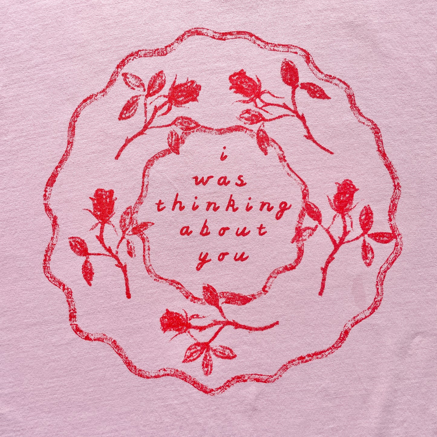 i was thinking about you pink and red t-shirt