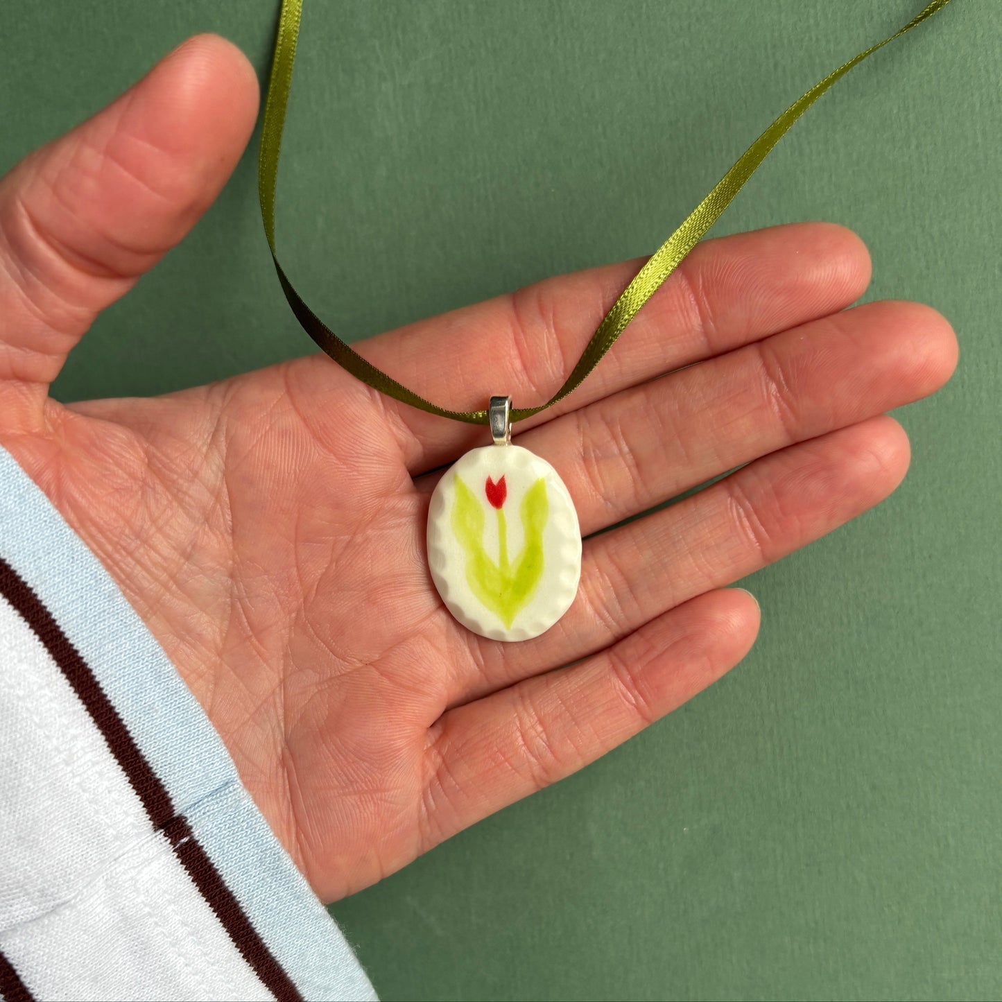 porcelain tulip necklace