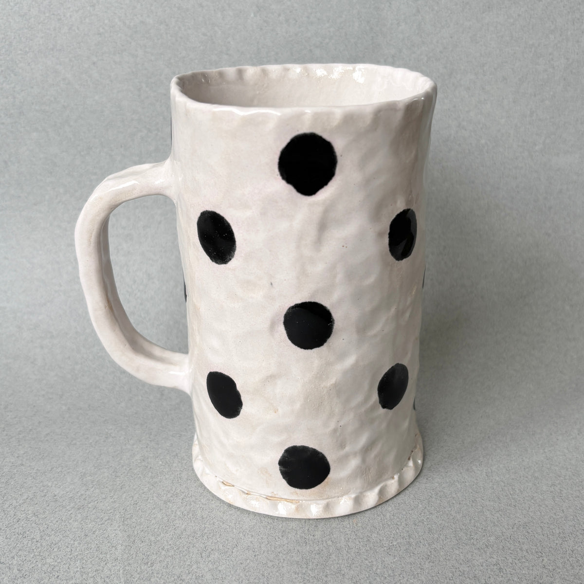 white and black polka dots