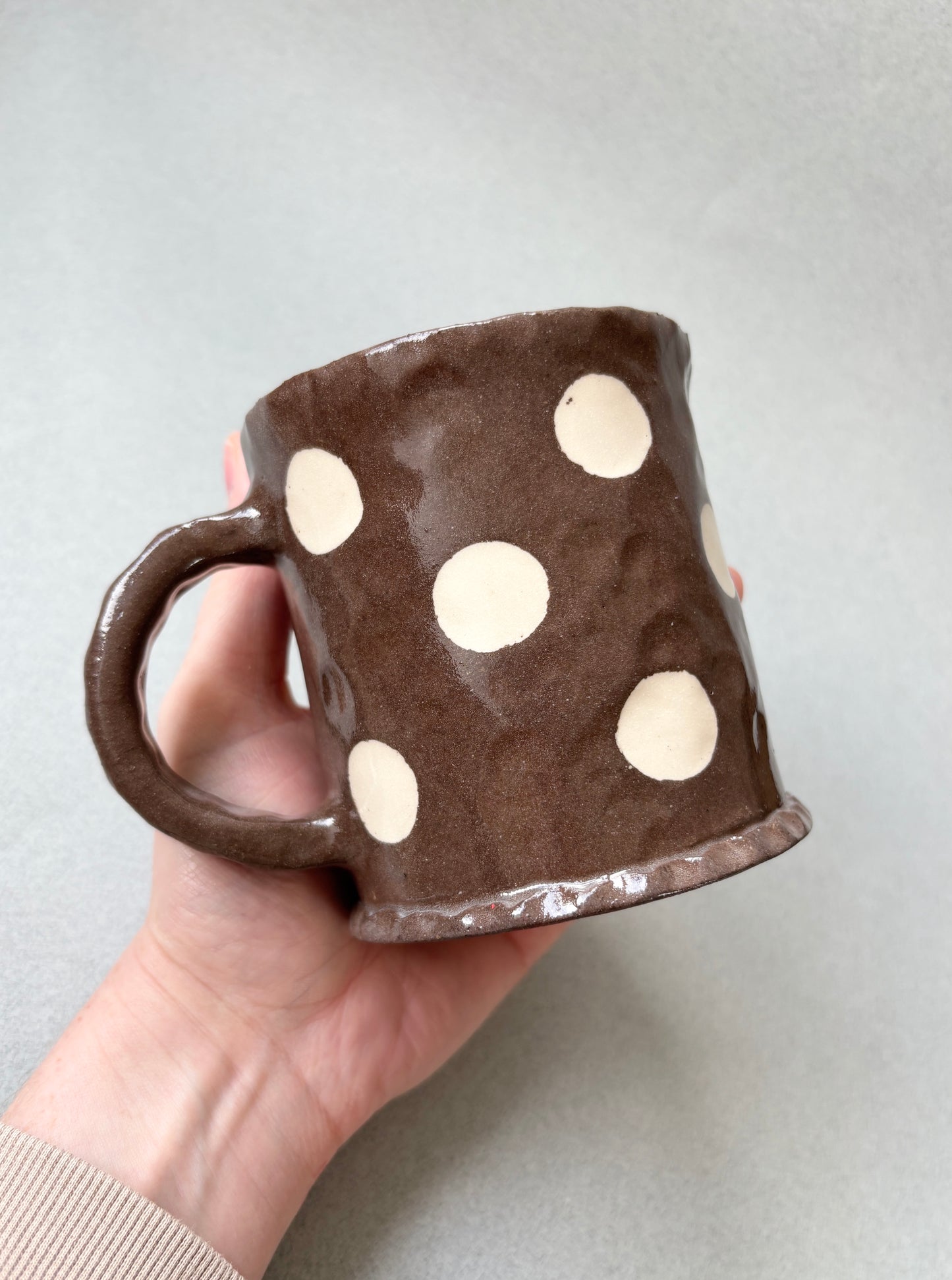 nerikomi spotty mug brown