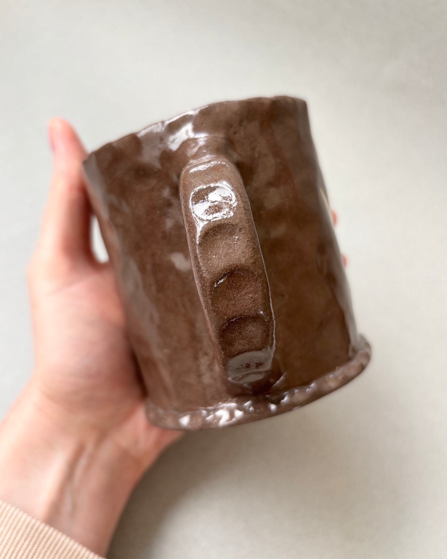 nerikomi tulip mug brown
