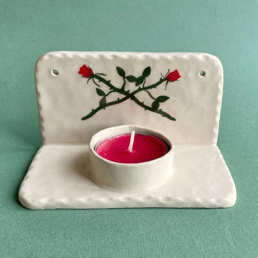 crossed roses wall sconce