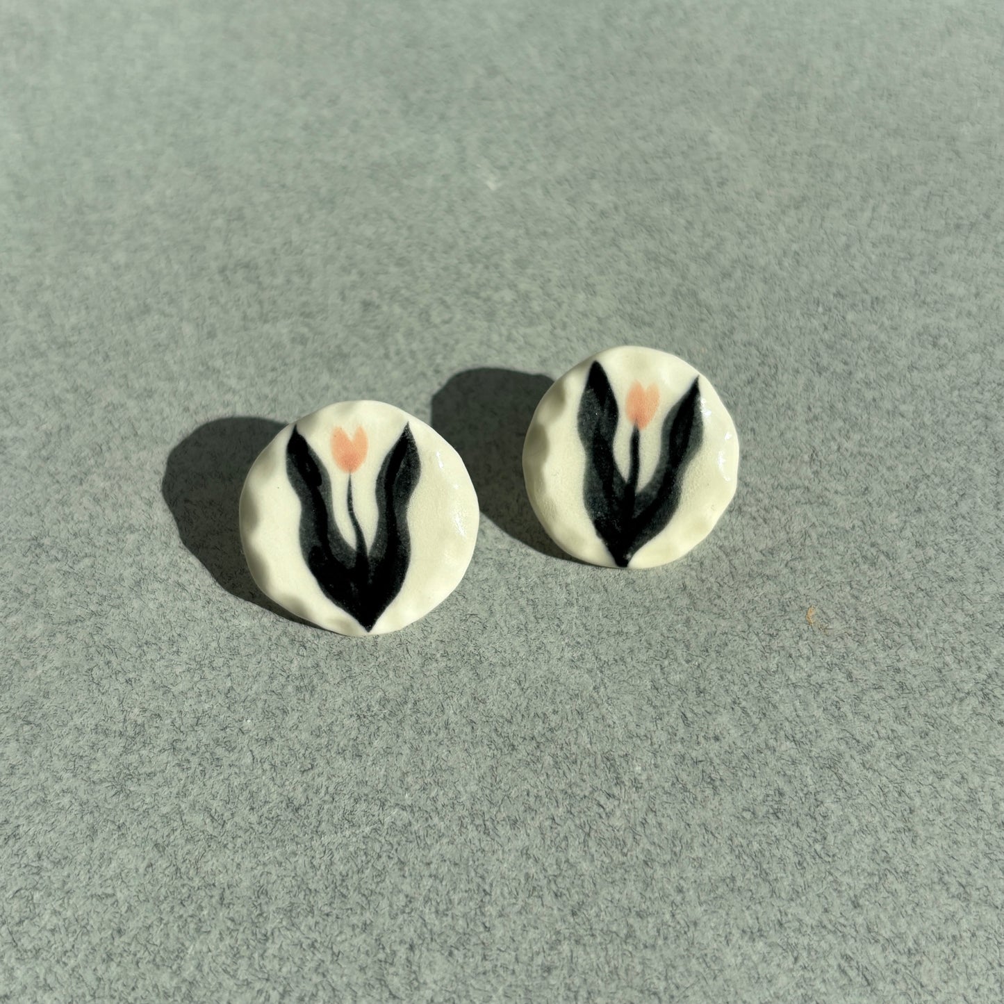 porcelain tulip earrings