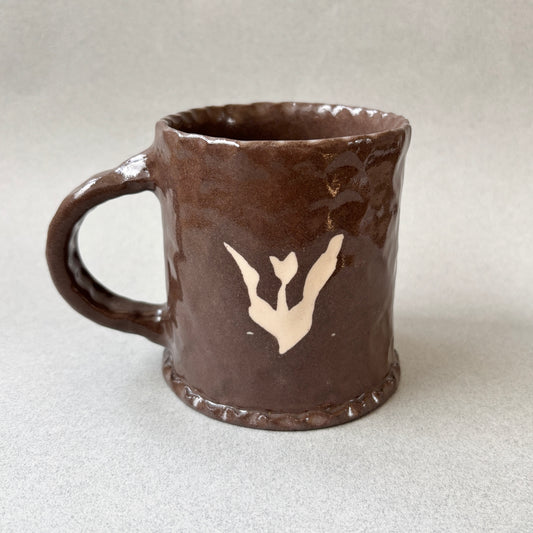 nerikomi tulip mug brown