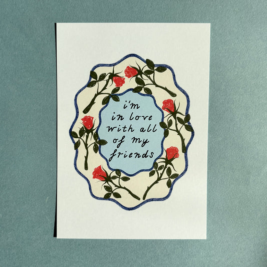 i'm in love A5 print blue