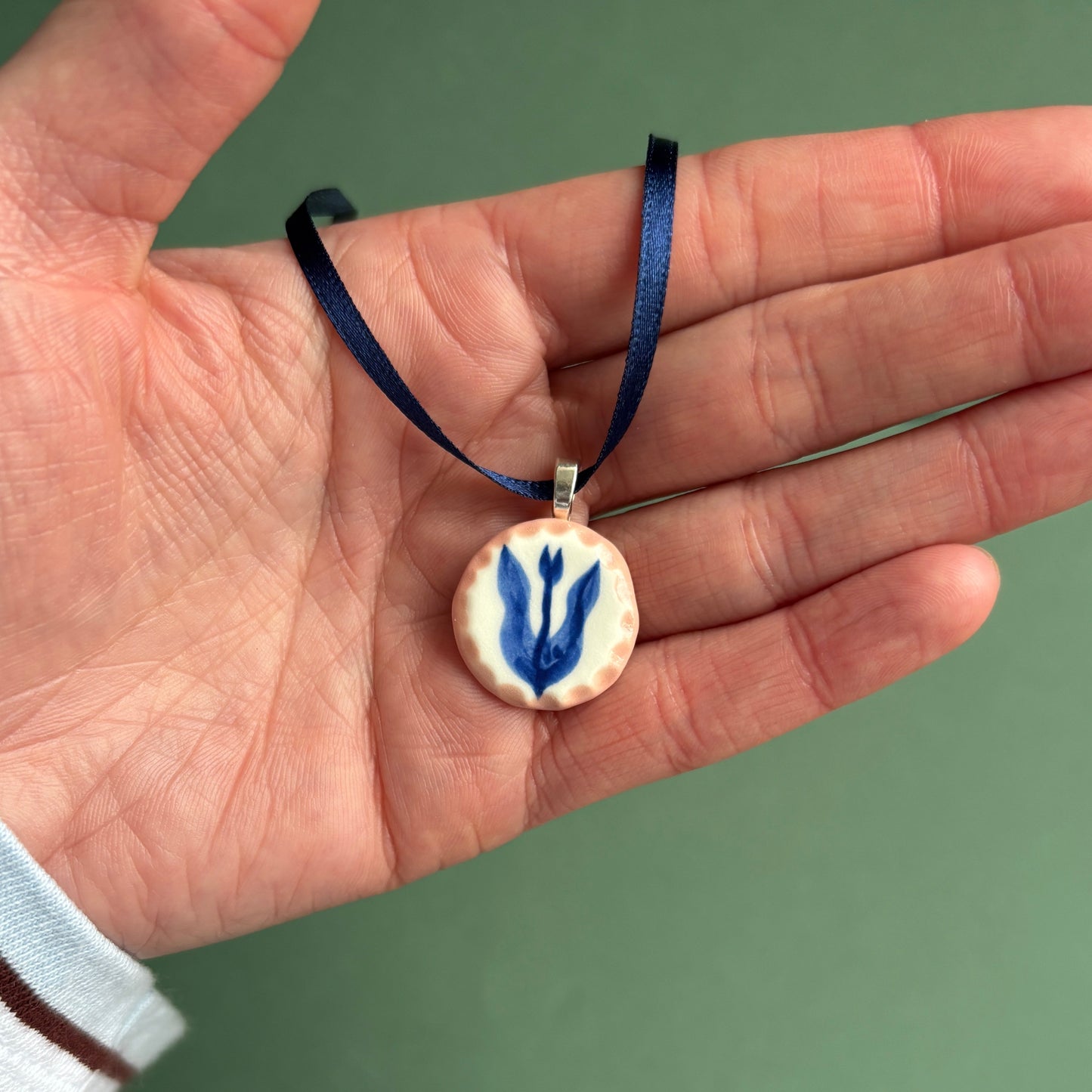 porcelain tulip necklace