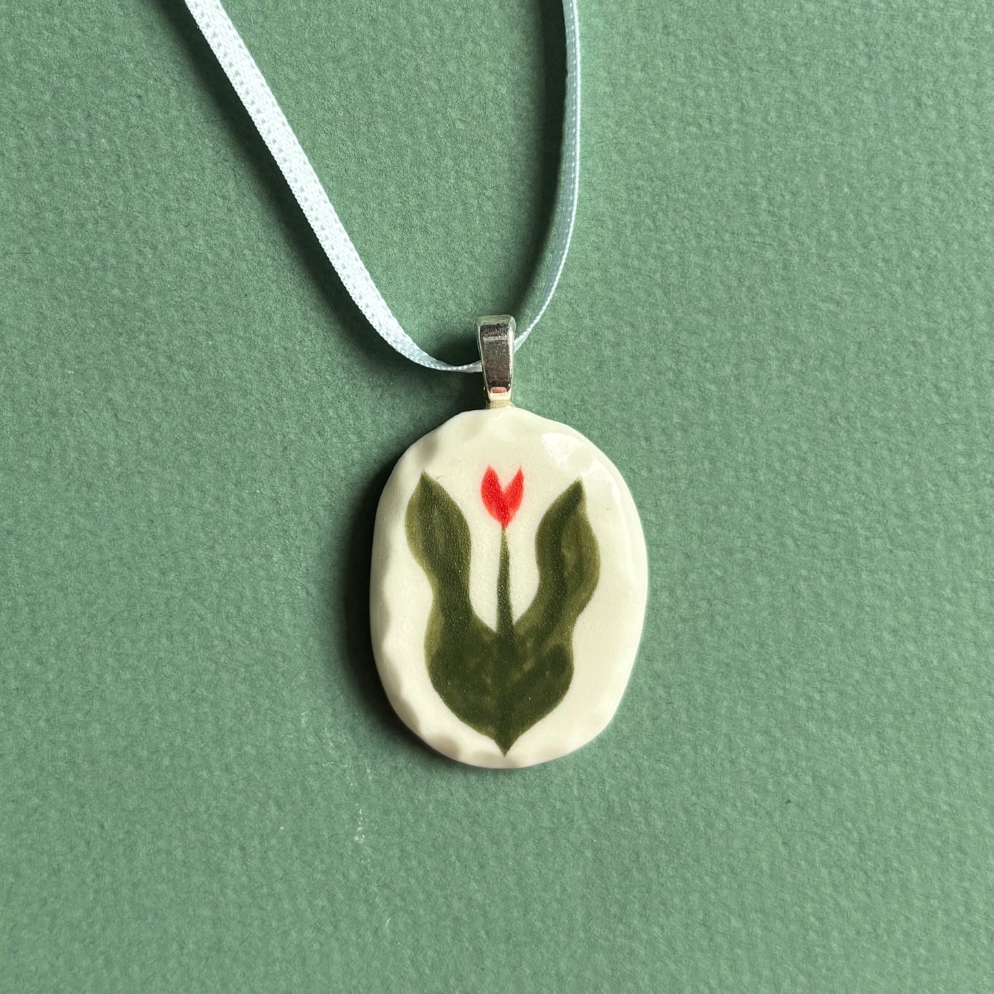 porcelain tulip necklace
