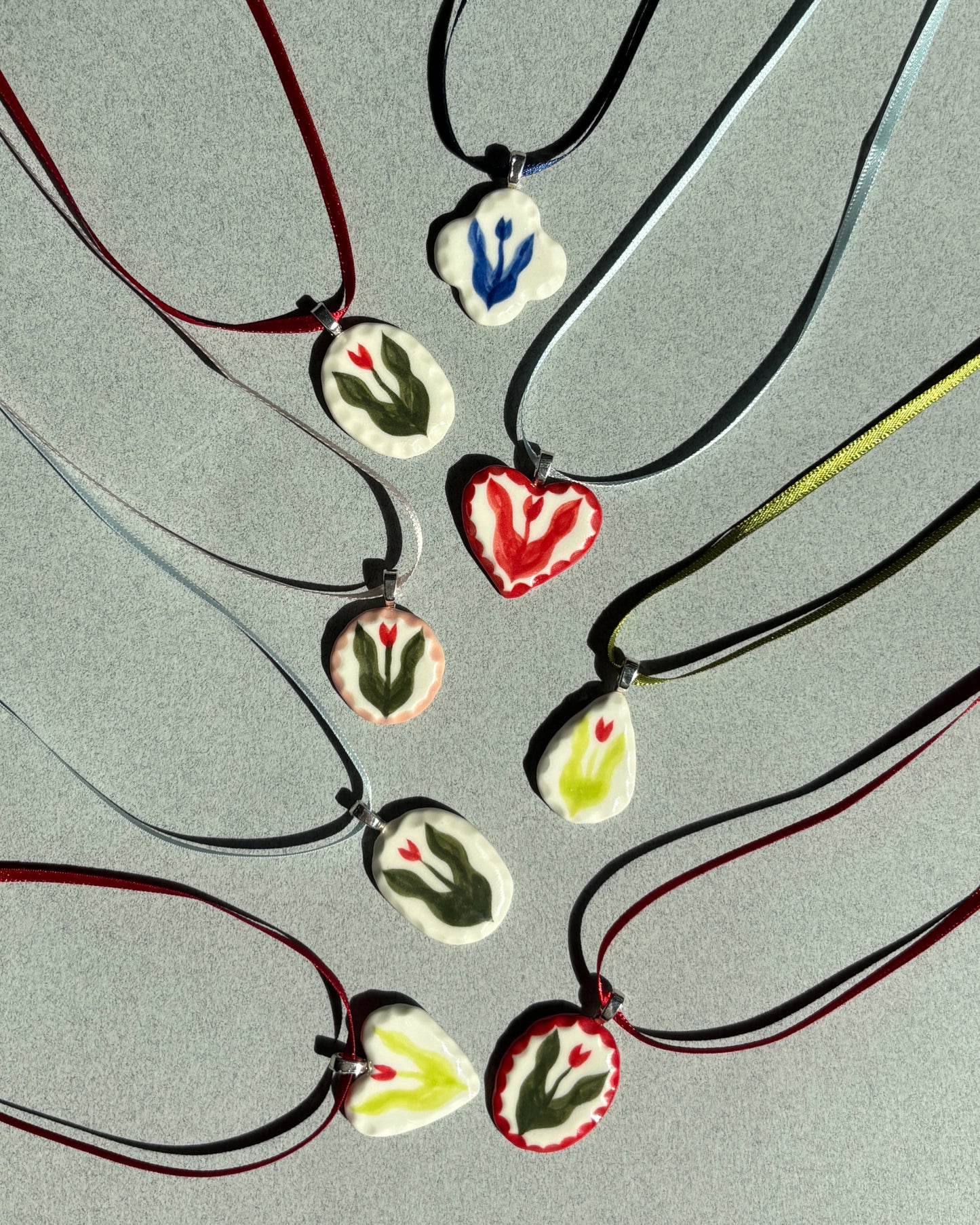 porcelain tulip necklace