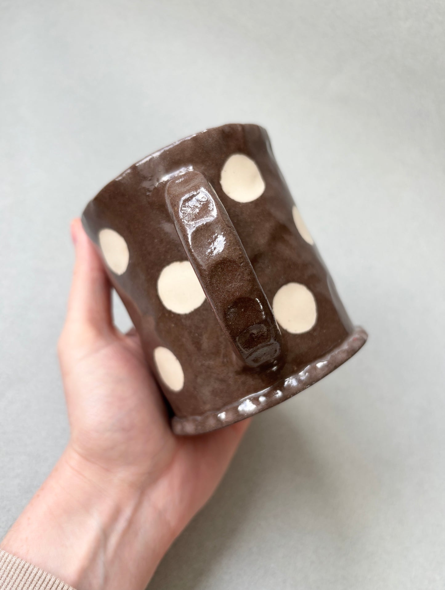 nerikomi spotty mug brown