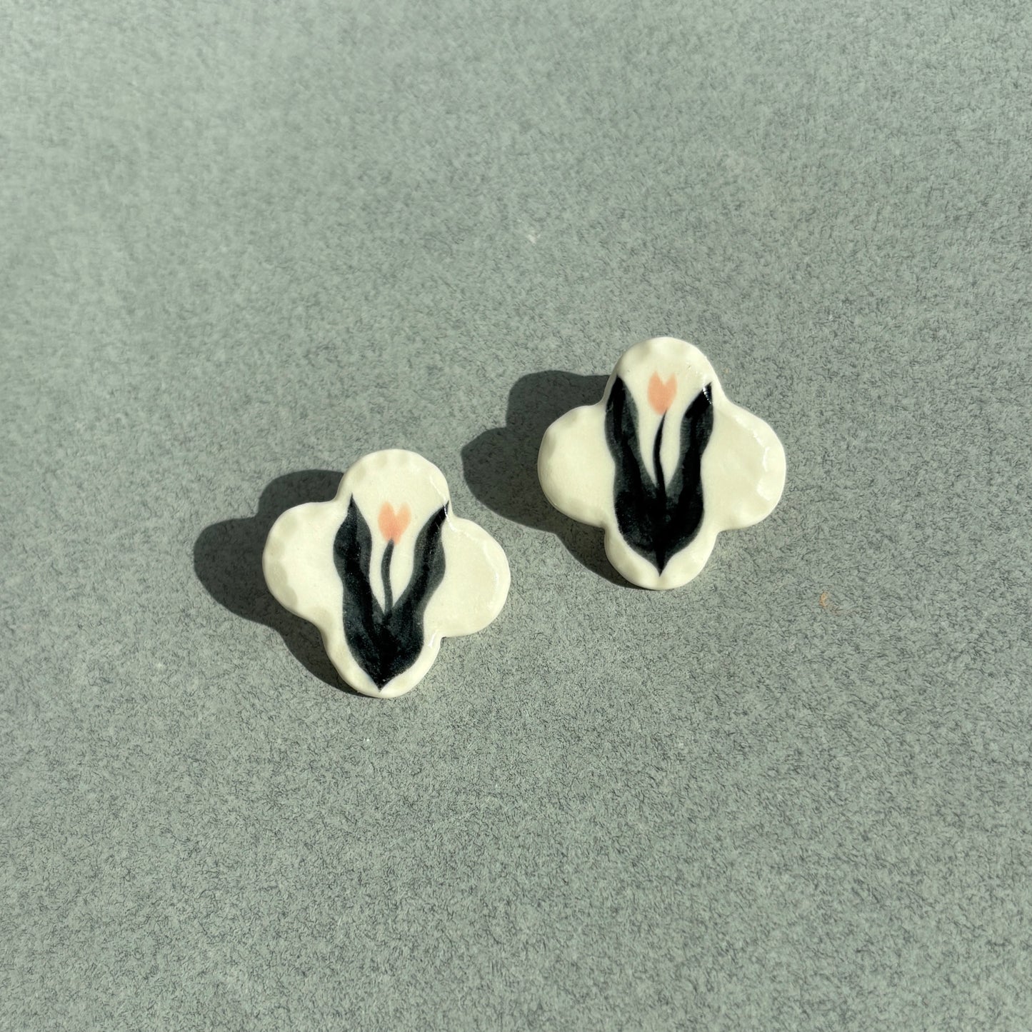 porcelain tulip earrings
