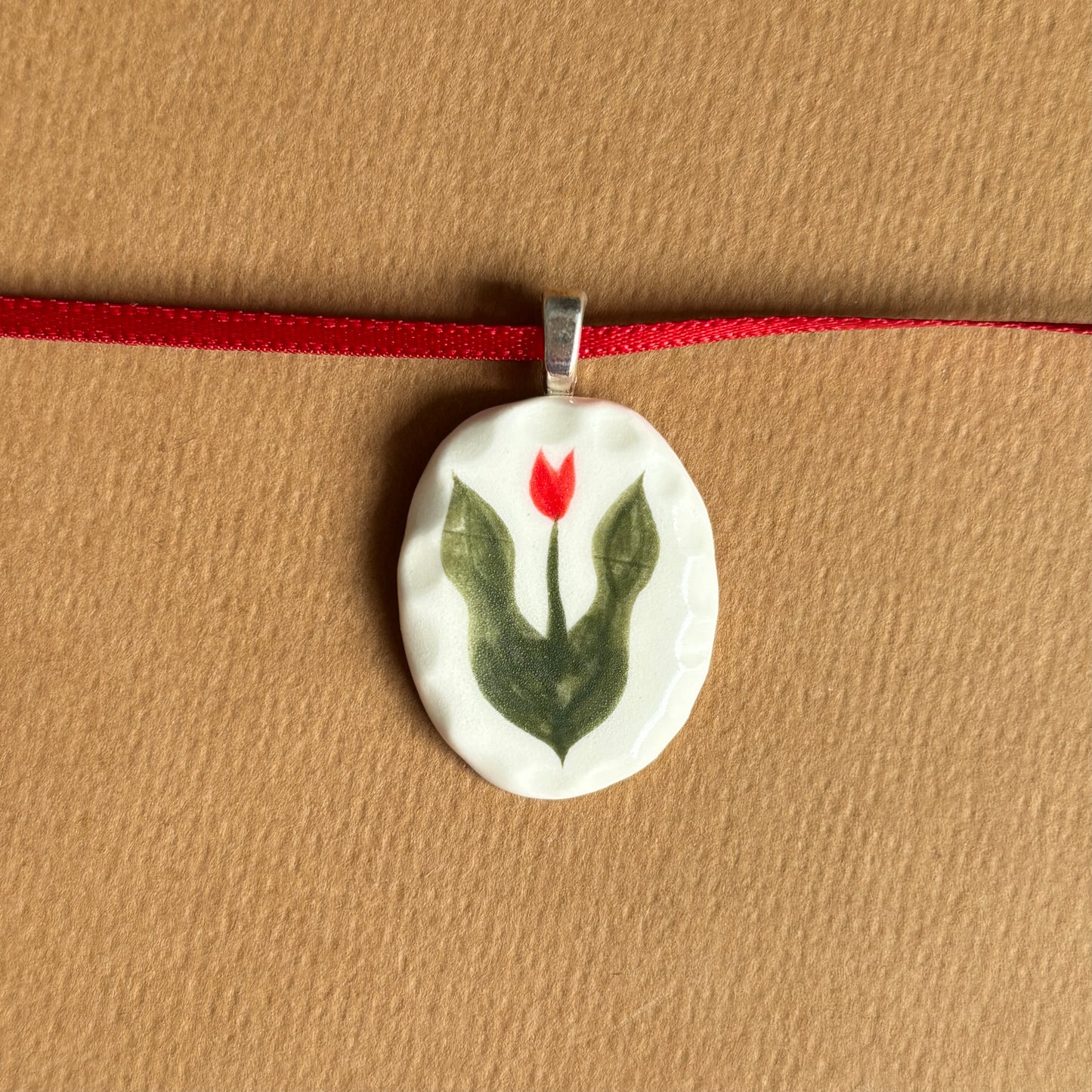 porcelain tulip necklace