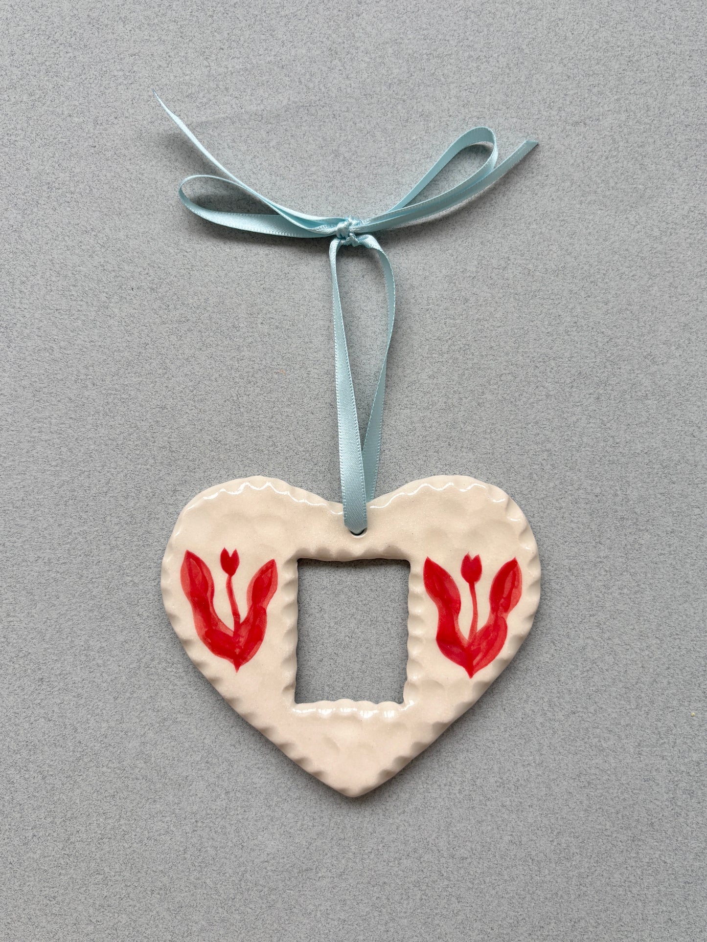 baby blue and red tulip photo frame