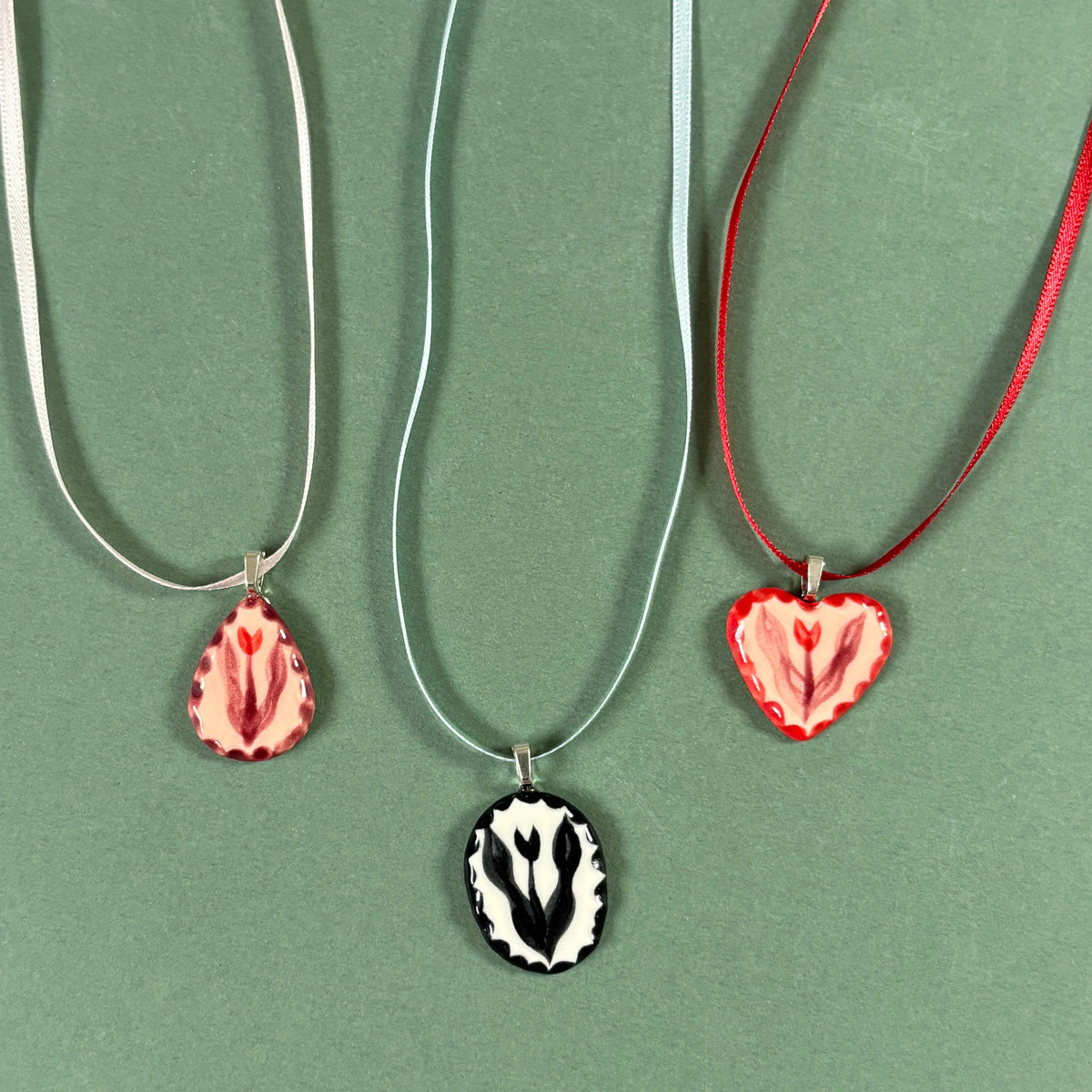 porcelain tulip pendant