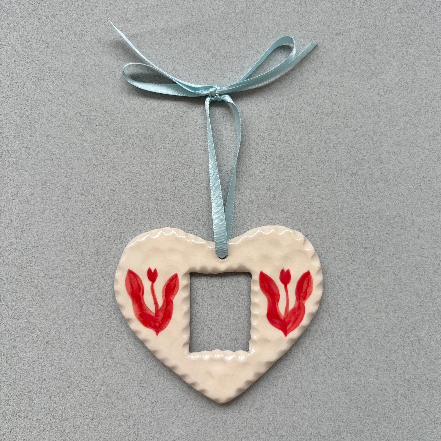 baby blue and red tulip photo frame