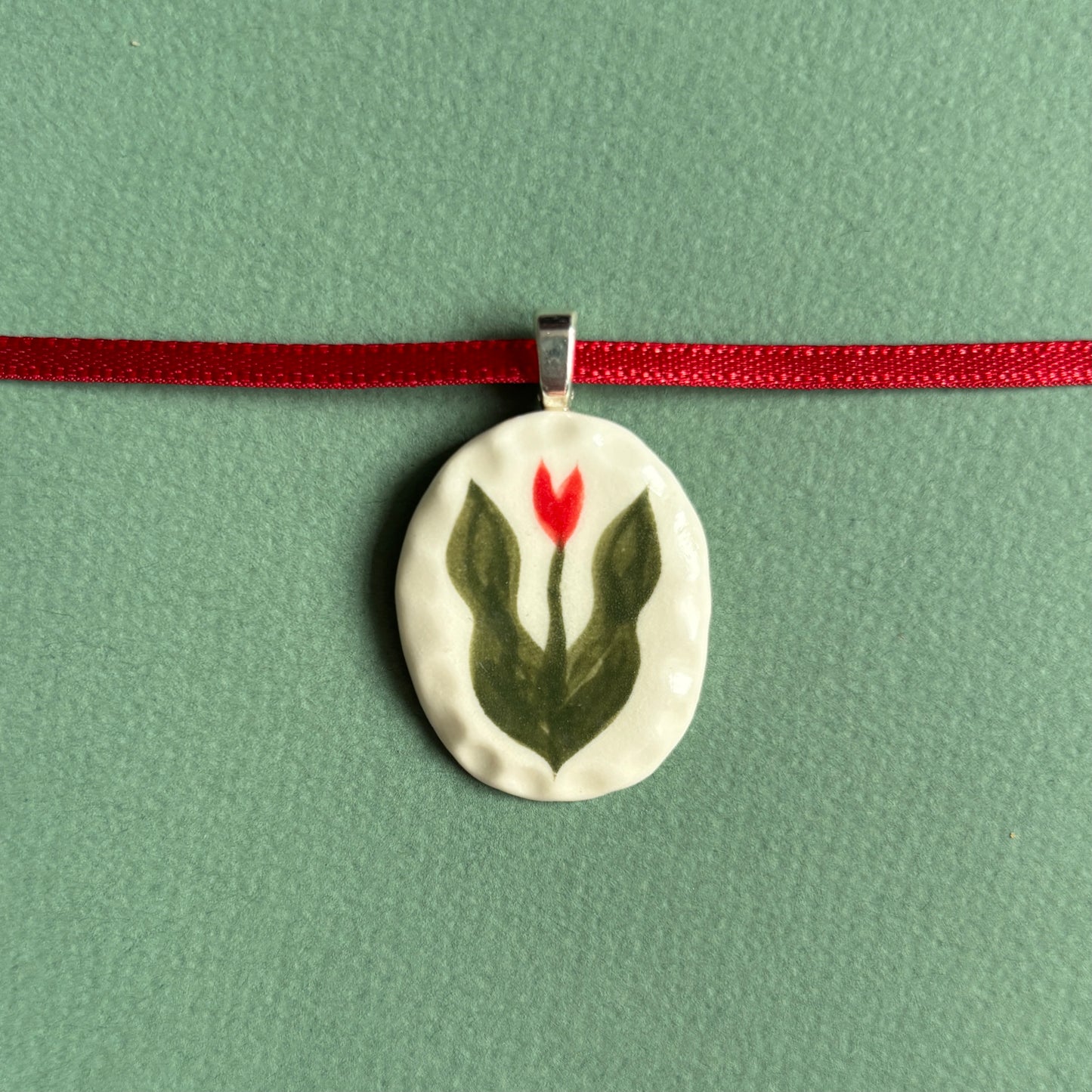porcelain tulip necklace